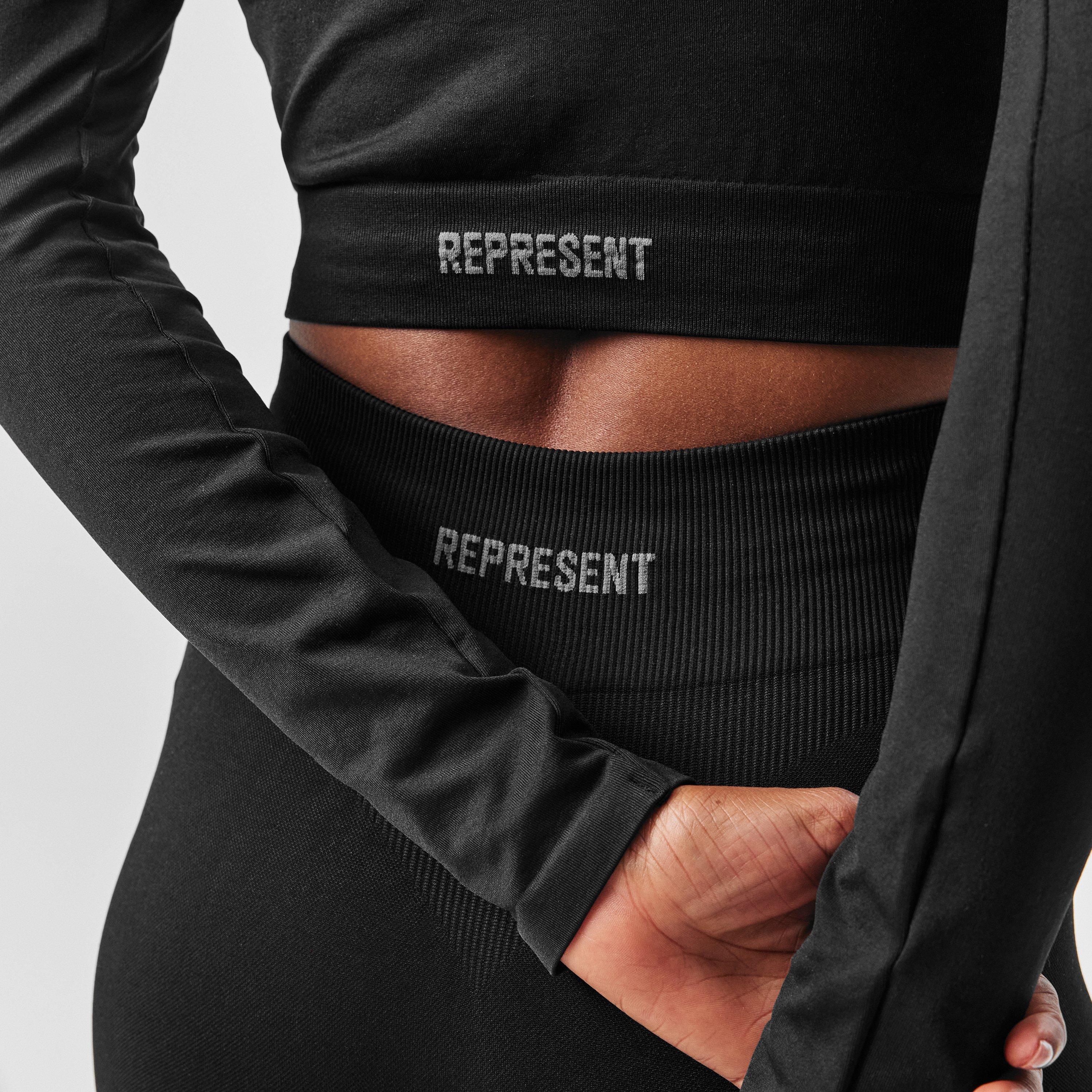 Jet Black - Represent - Women's Seamless Zip Long Sleeve Full Zip Performance Running Jacket - 5