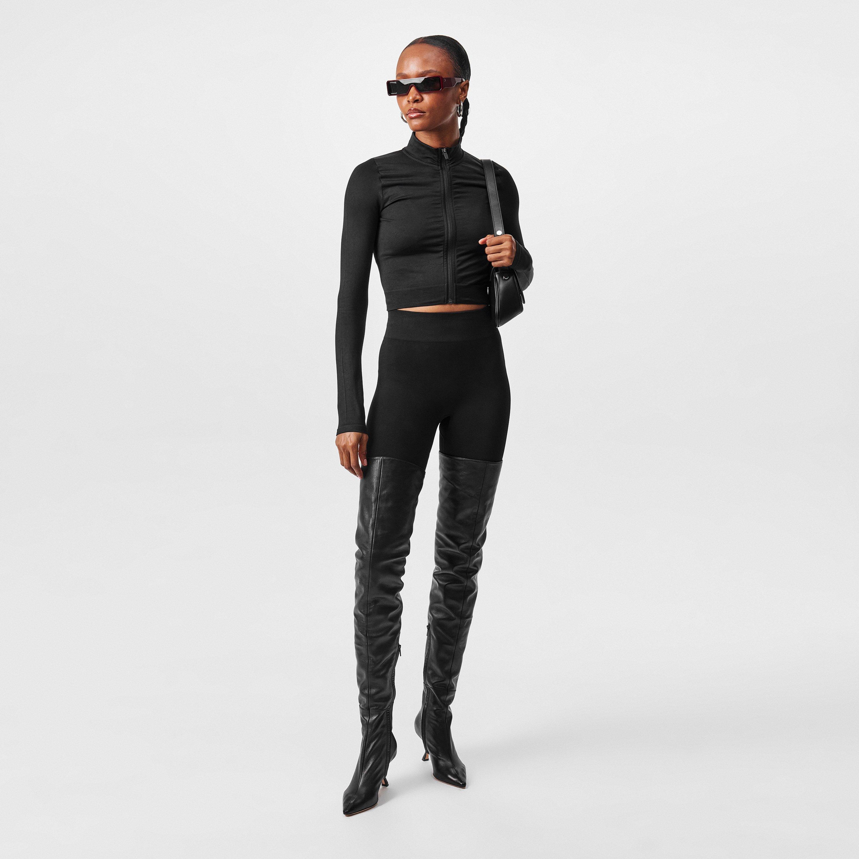 Jet Black - Represent - Women's Seamless Zip Long Sleeve Full Zip Performance Running Jacket - 6