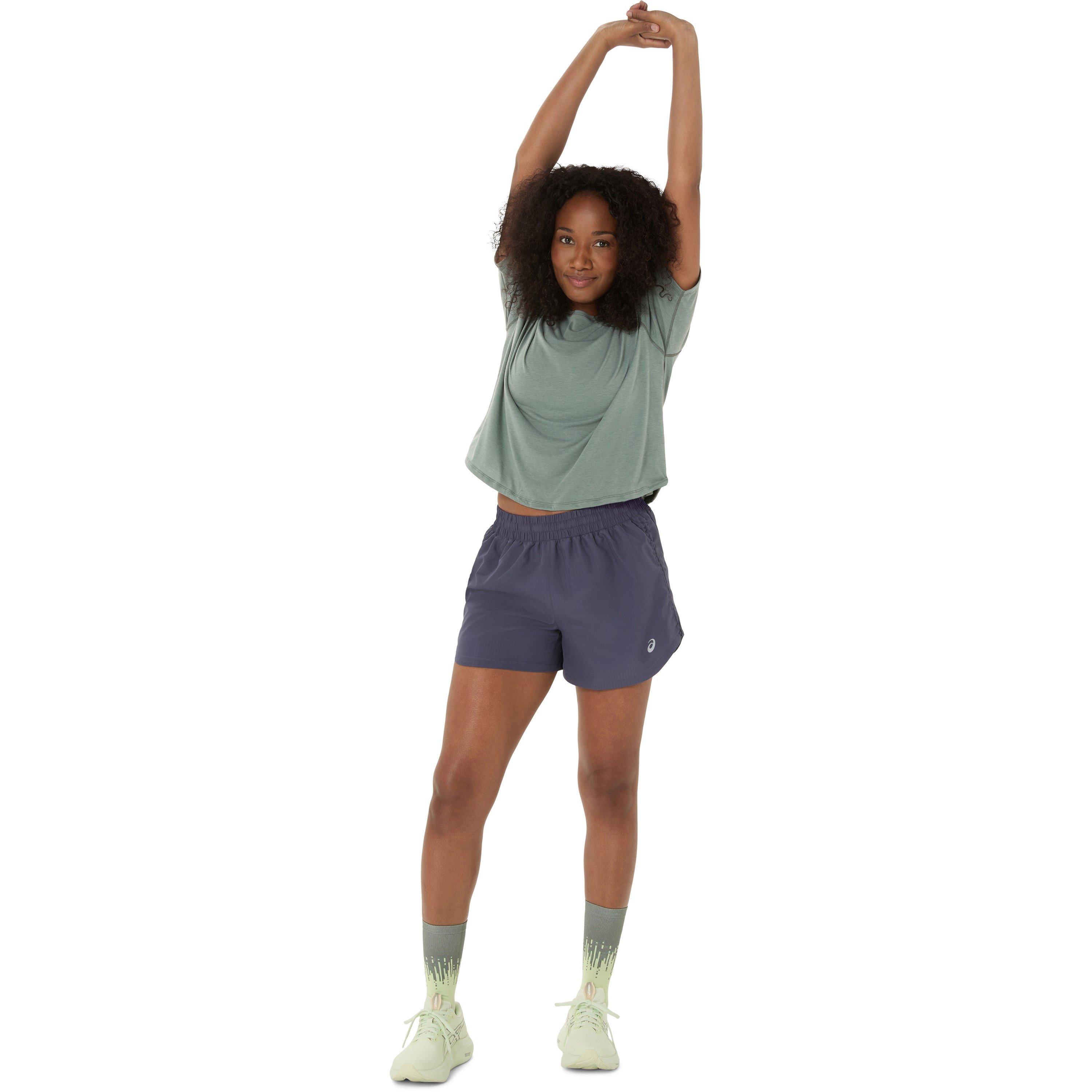 Monument Blue - Asics - Nagino Run Adjustable Short Sleeve Tops Womens - 3