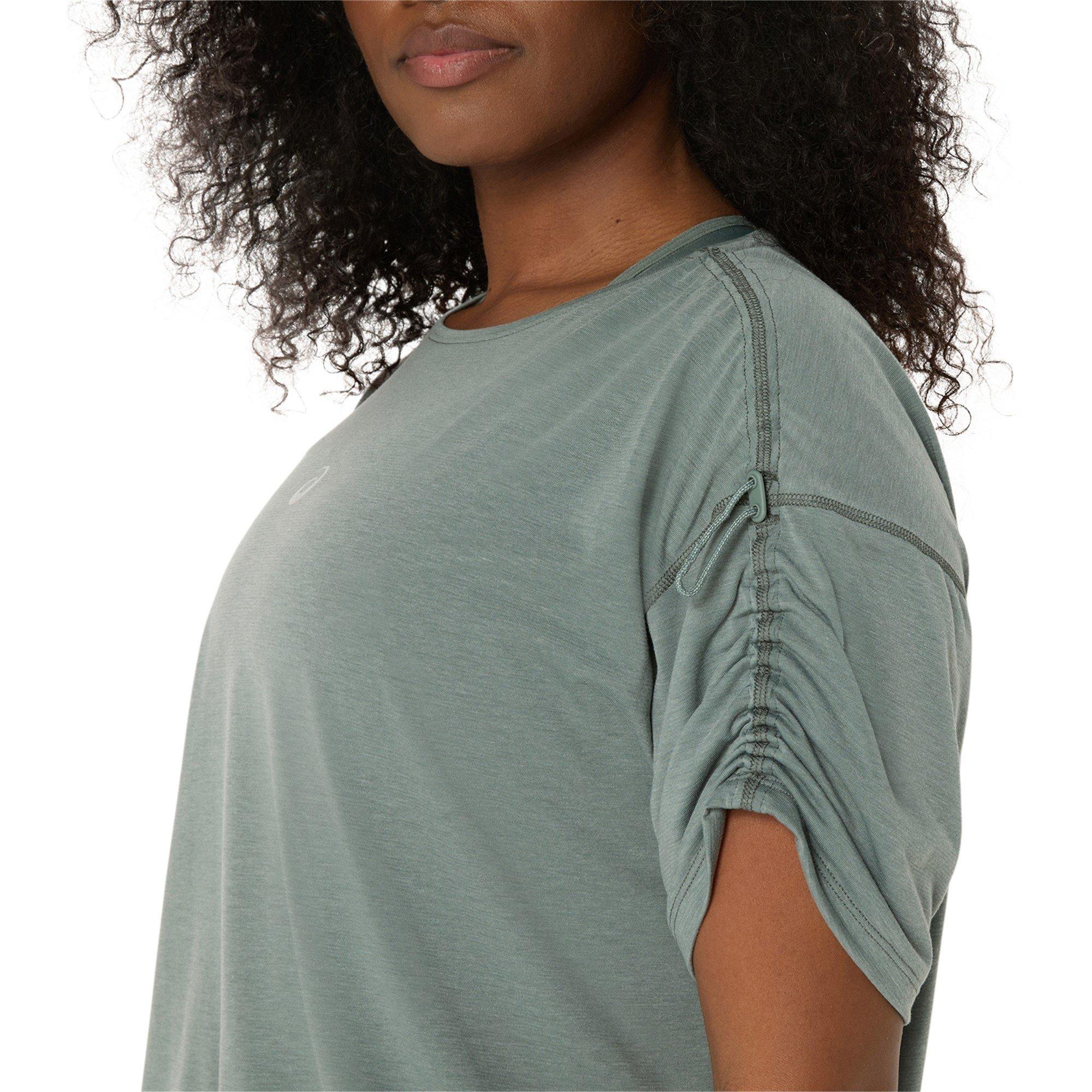 Monument Blue - Asics - Nagino Run Adjustable Short Sleeve Tops Womens - 4