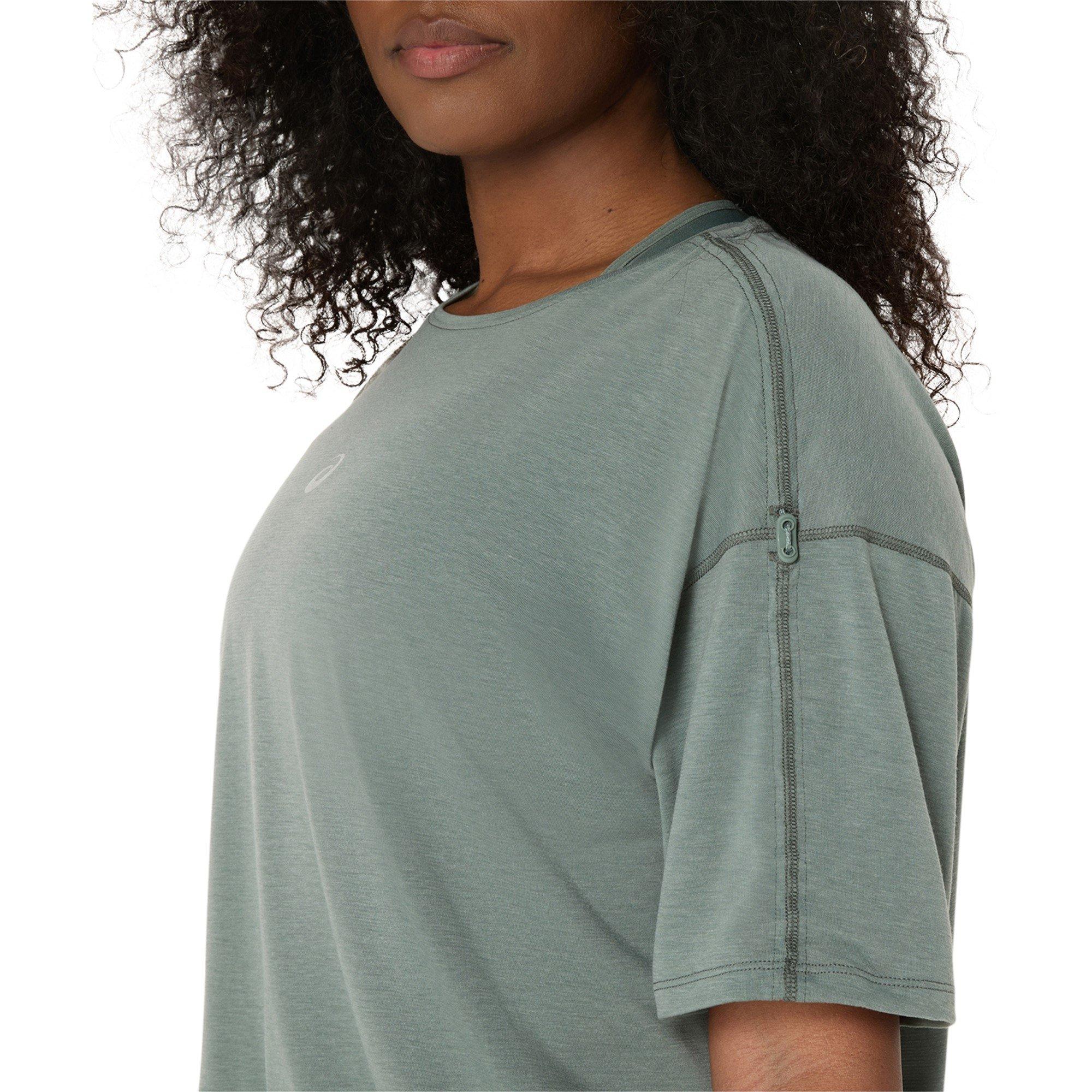 Monument Blue - Asics - Nagino Run Adjustable Short Sleeve Tops Womens - 5