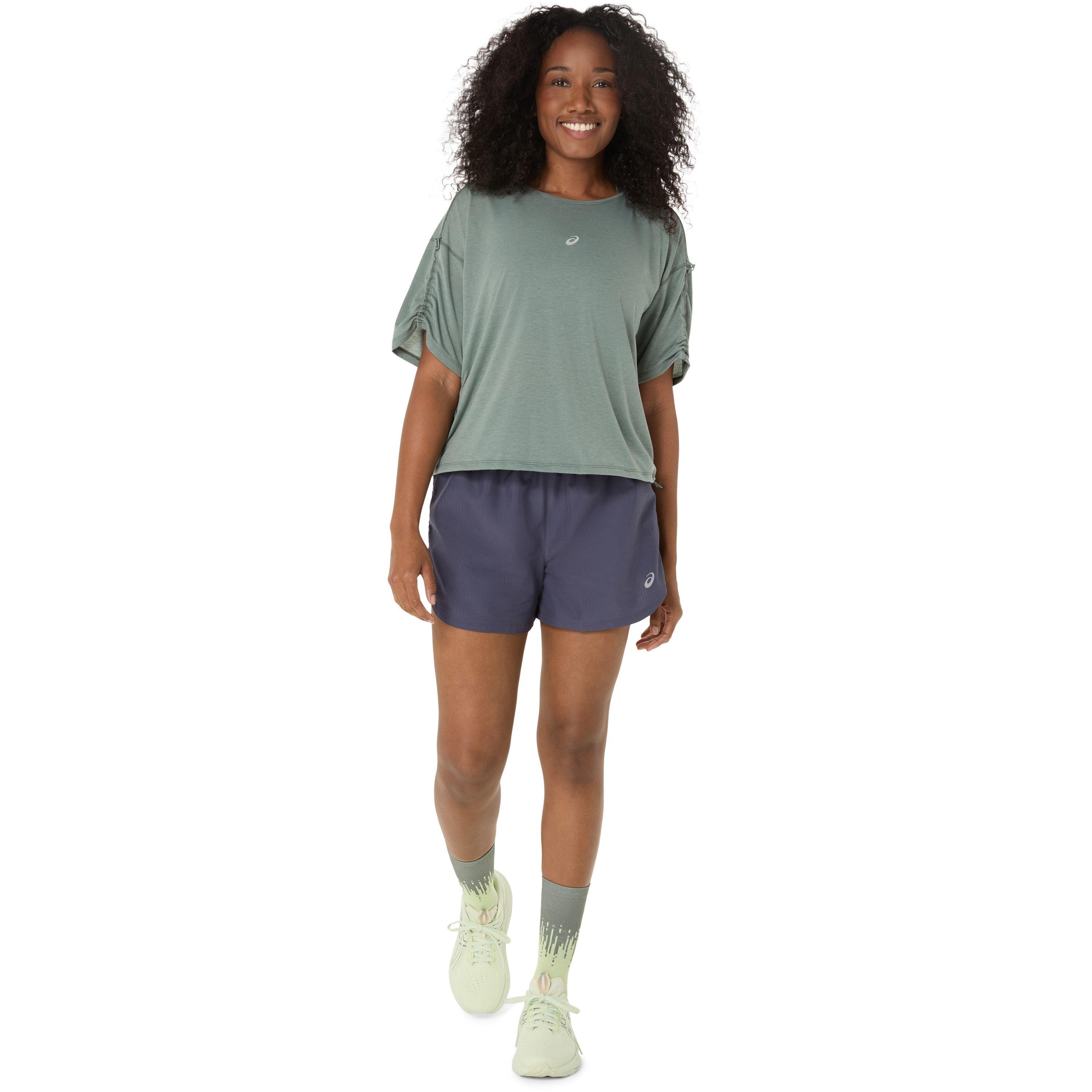 Monument Blue - Asics - Nagino Run Adjustable Short Sleeve Tops Womens - 7