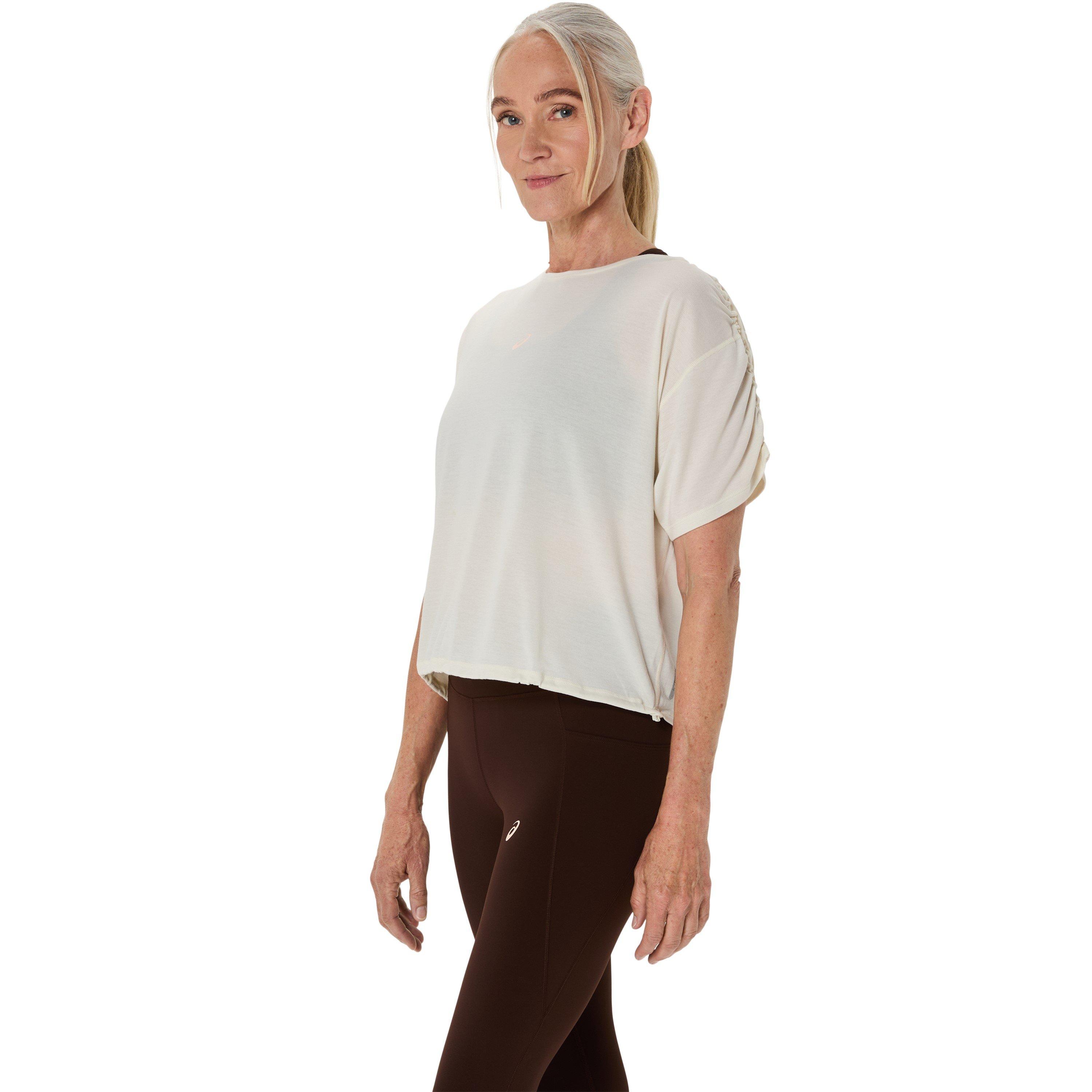 Birch Heather - Asics - Nagino Run Adjustable Short Sleeve Tops Womens - 1