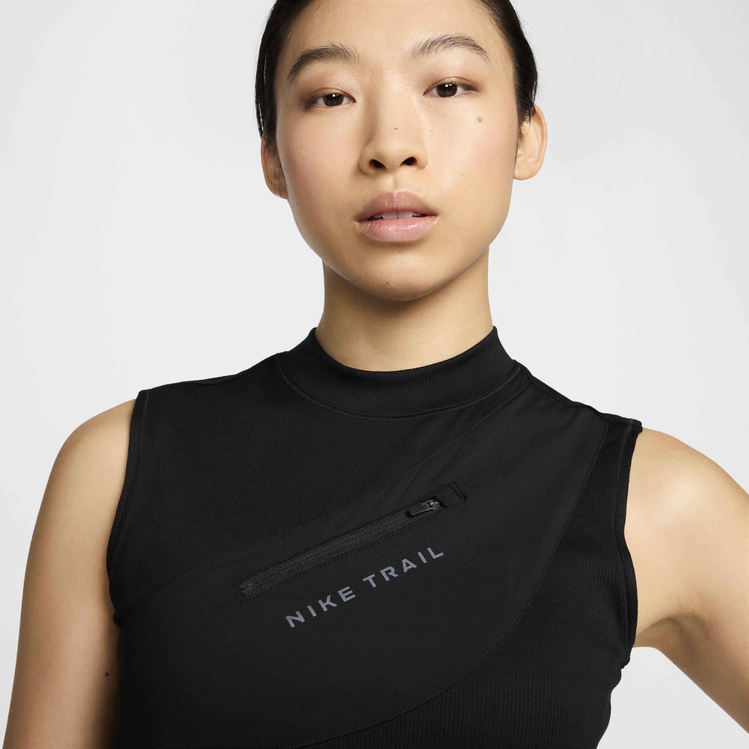 Blk/Anthracite - Nike - Trail Womens Dri FIT Storage Running Tank Top - 3