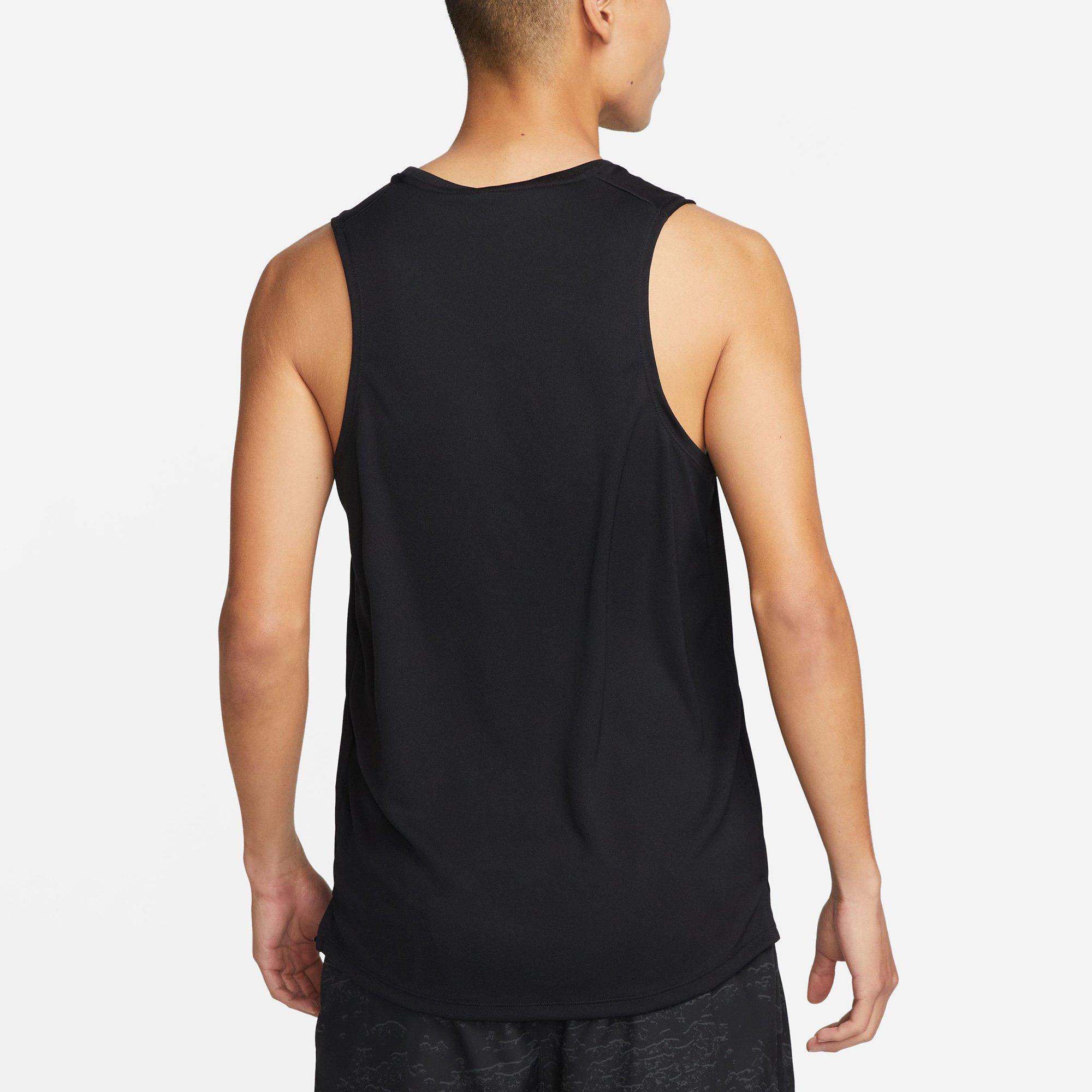 Black/Ref.Silv - Nike - Dri FIT Miler Mens Running Tank - 2