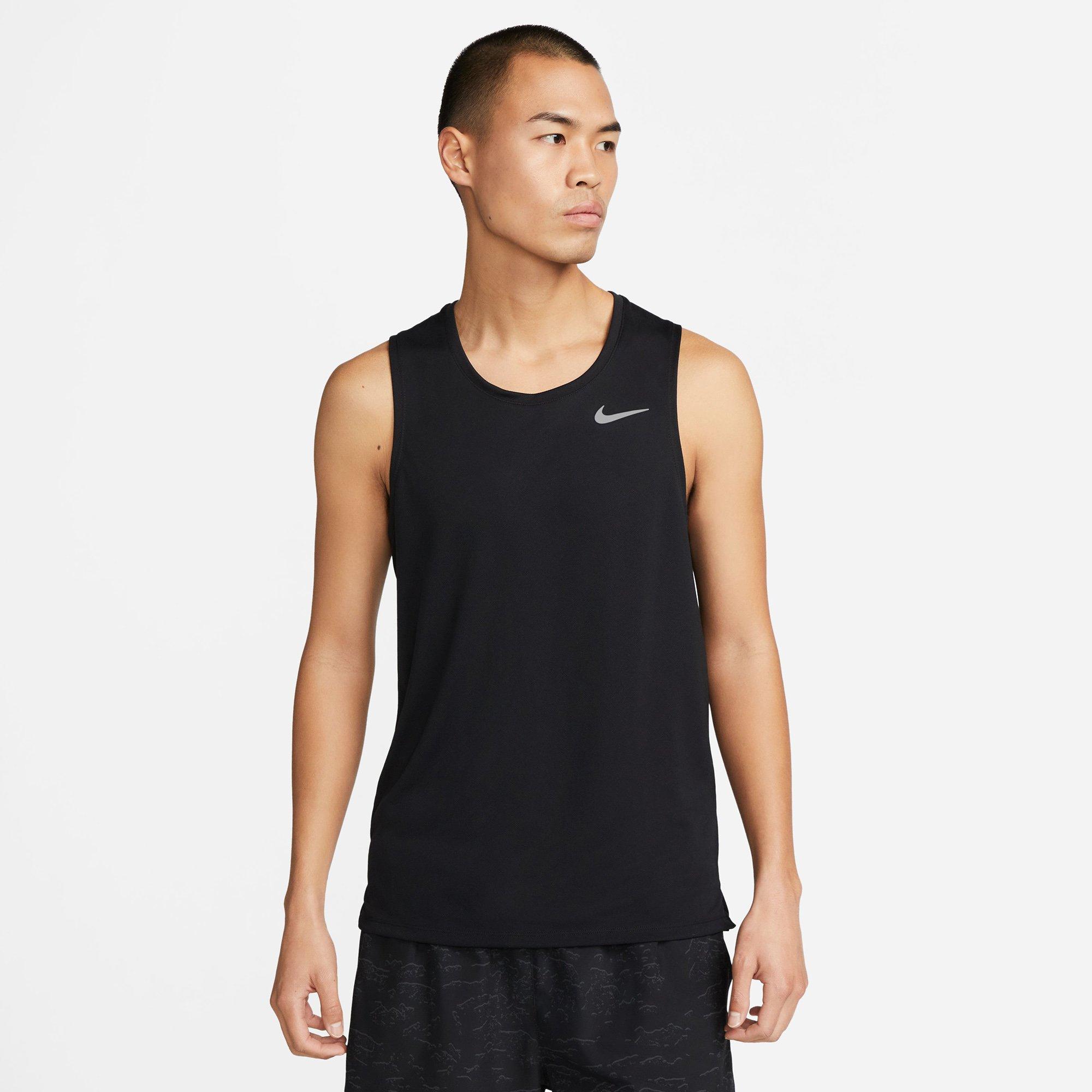 Black/Ref.Silv - Nike - Dri FIT Miler Mens Running Tank - 6