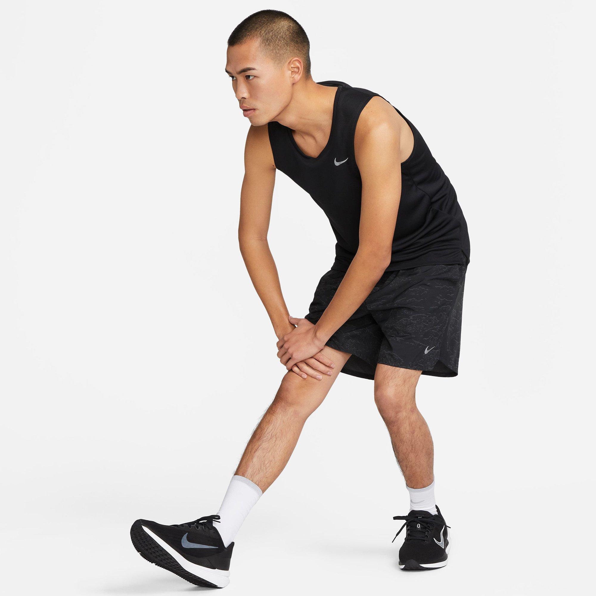 Black/Ref.Silv - Nike - Dri FIT Miler Mens Running Tank - 7