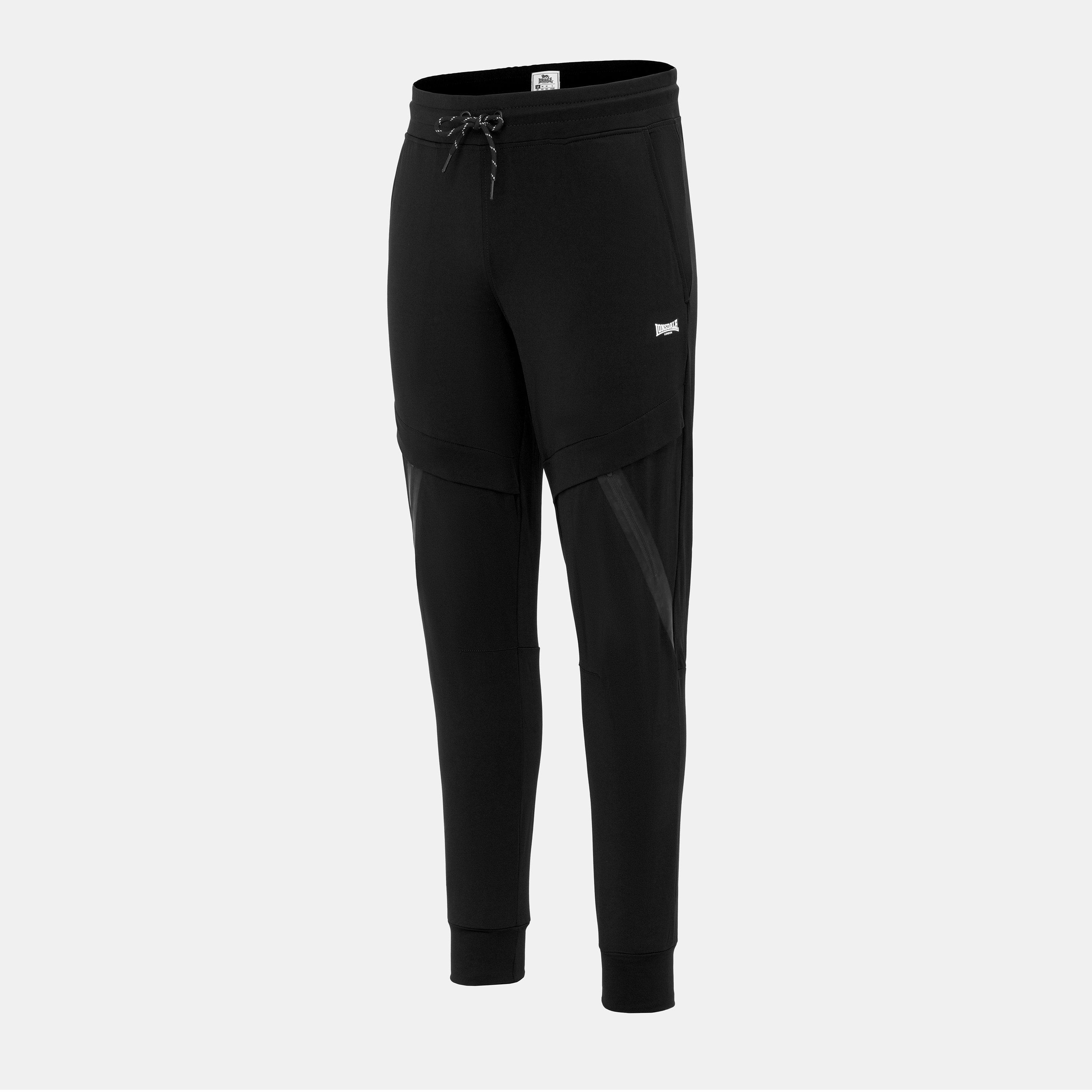 Black - Lonsdale - Mens Running Pants - 3