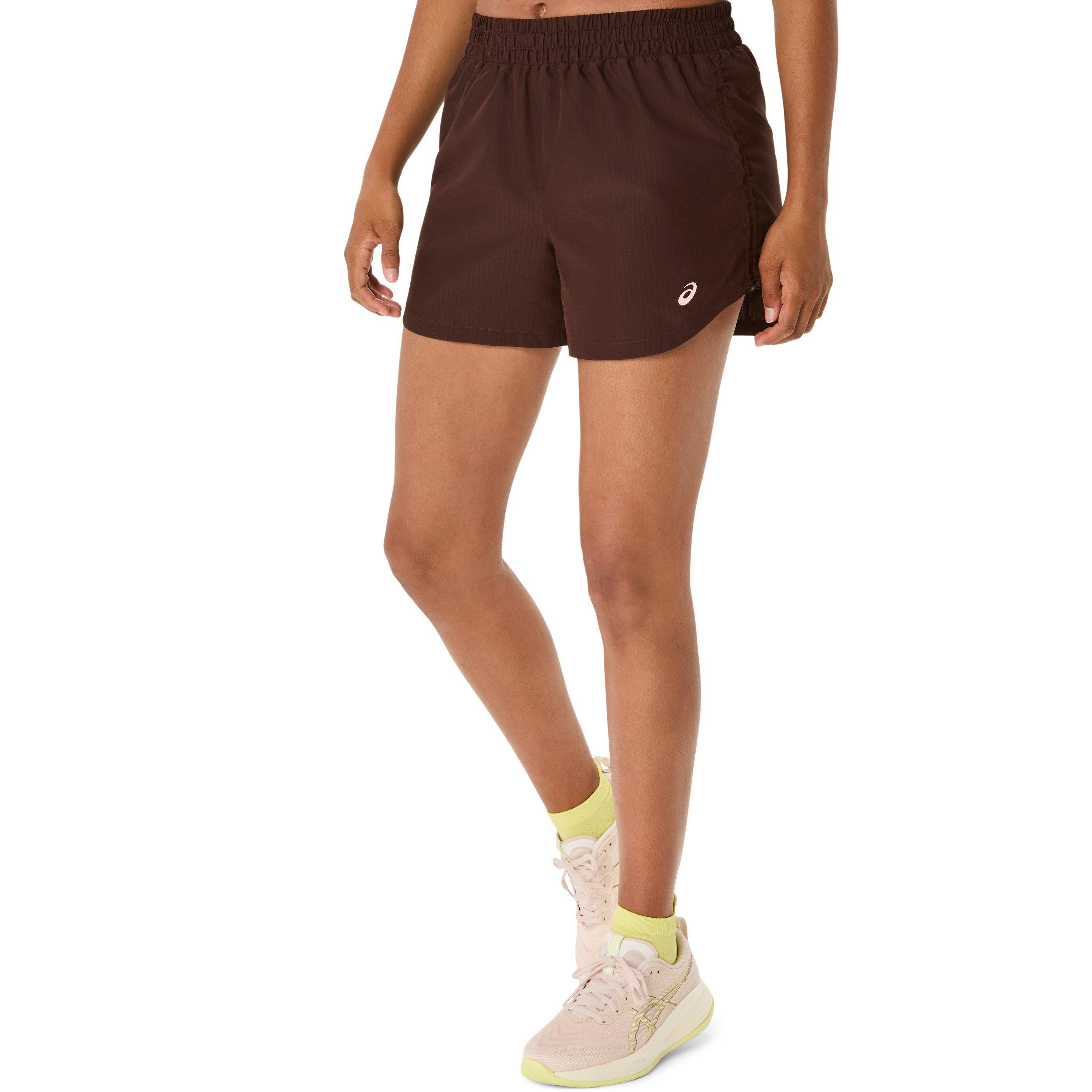 Coffee - Asics - Nagino Run Adjustable 4In Shorts Womens - 1
