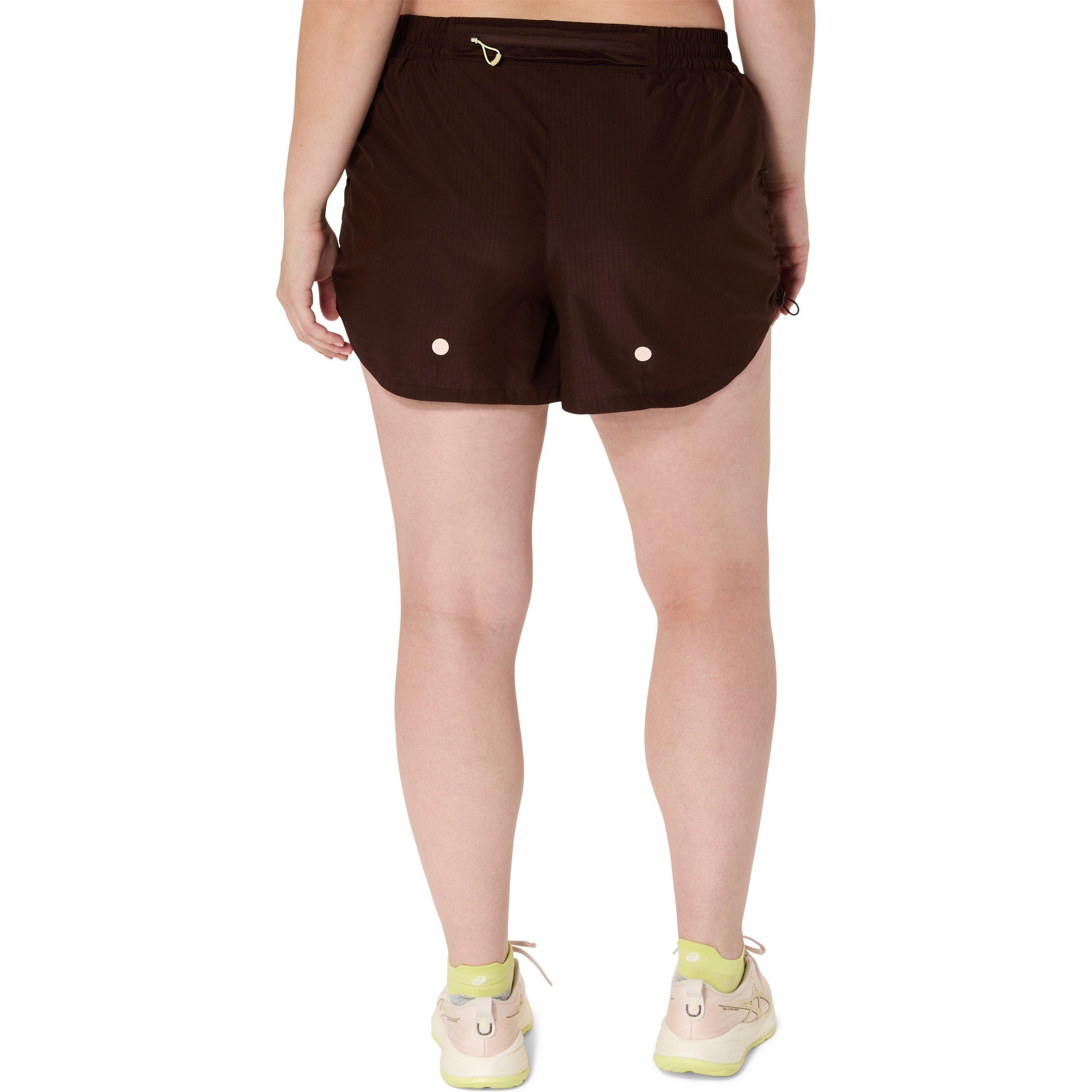 Coffee - Asics - Nagino Run Adjustable 4In Shorts Womens - 8