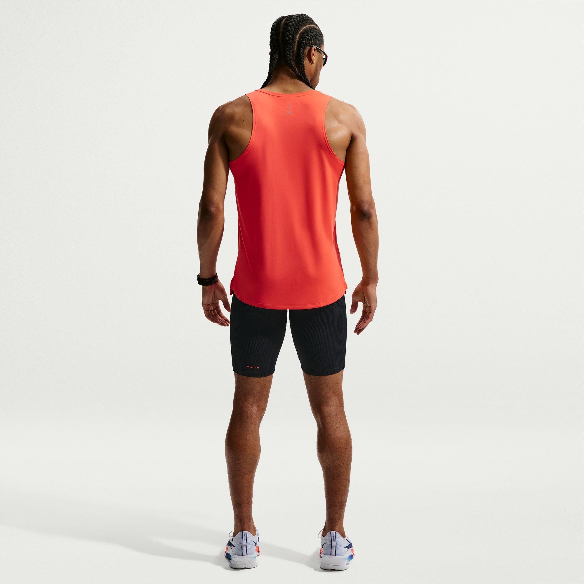 Black/Crimson - Nike - Men's Half Length Running Tights - 6