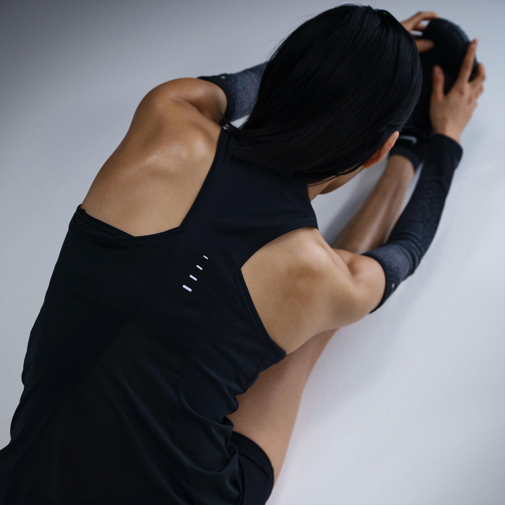 Black/R.Silver - Nike - Swift Womens Dri-FIT Running Tank Top - 4
