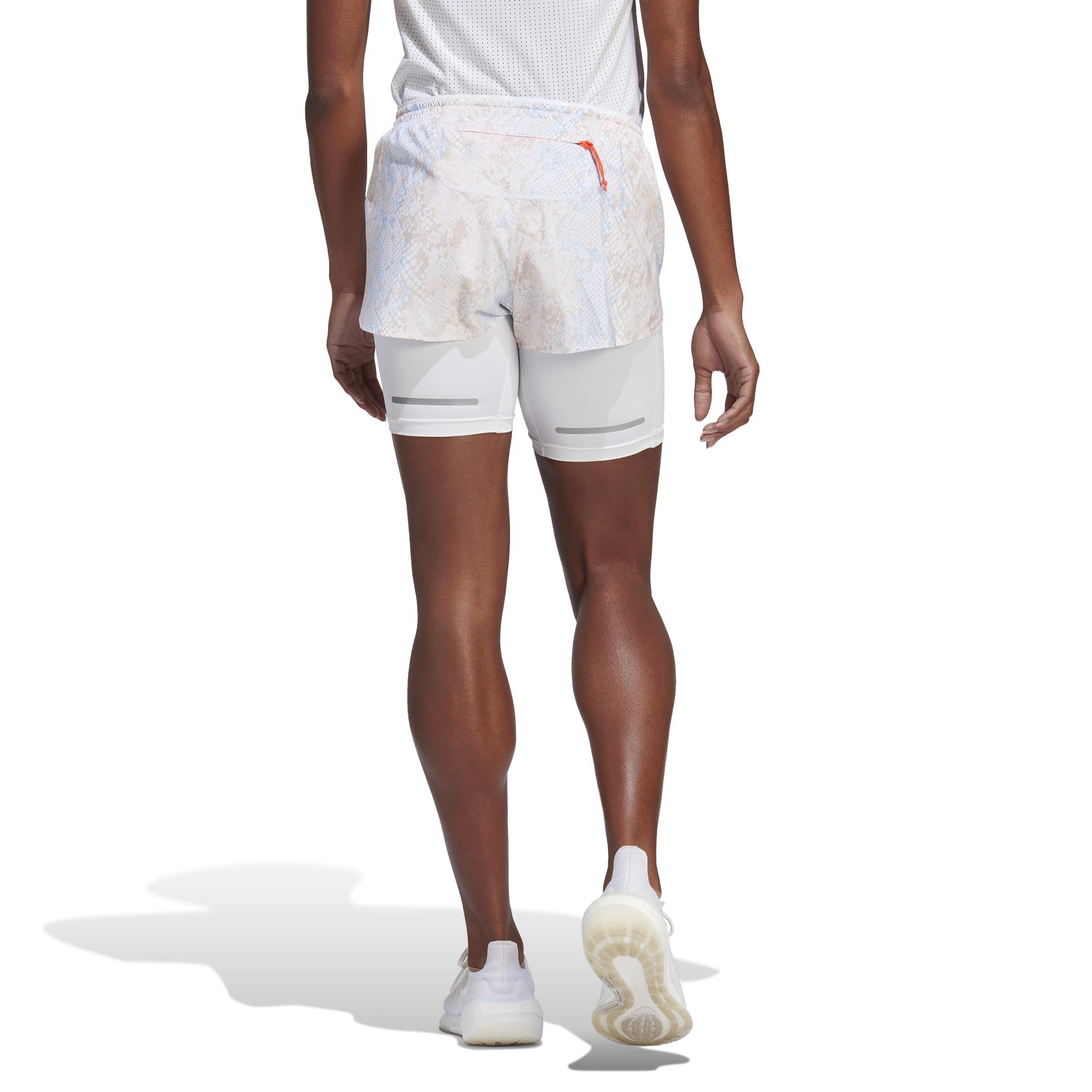 Wit/Alumina - adidas - Run Fast 2-In-1 Shorts Womens - 3