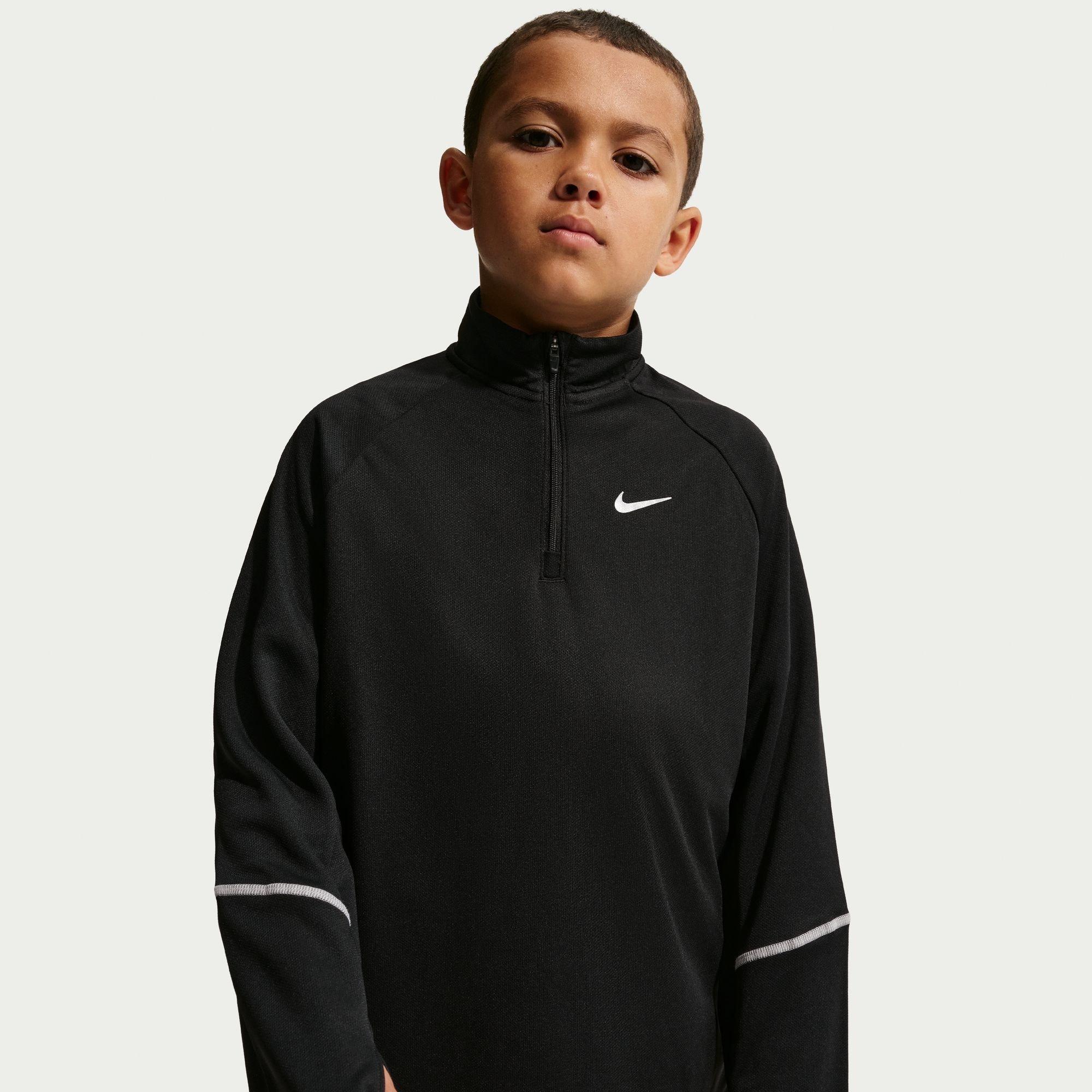 Nike Boys Kids' Long Sleeve Performance Running Top - Black/Black - 11-12 (L)