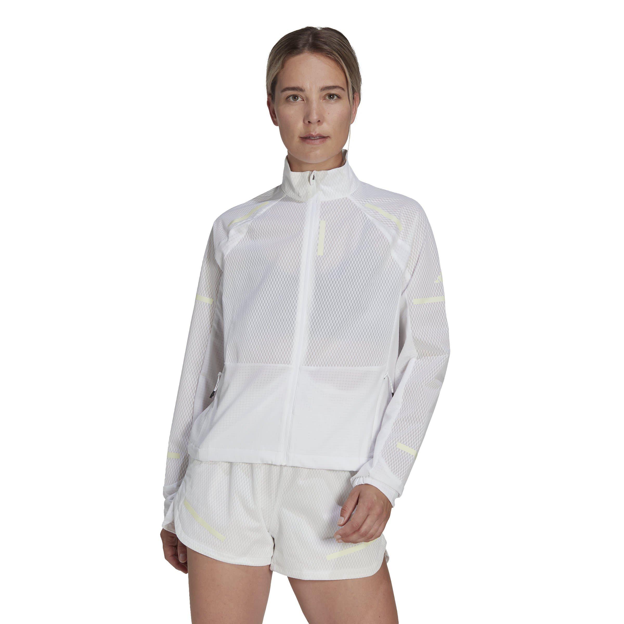 Bianco - adidas - X-City Reflect At Night Glow-in-the-Dark Mesh Long Sleeve Performance Running Jacket - 2