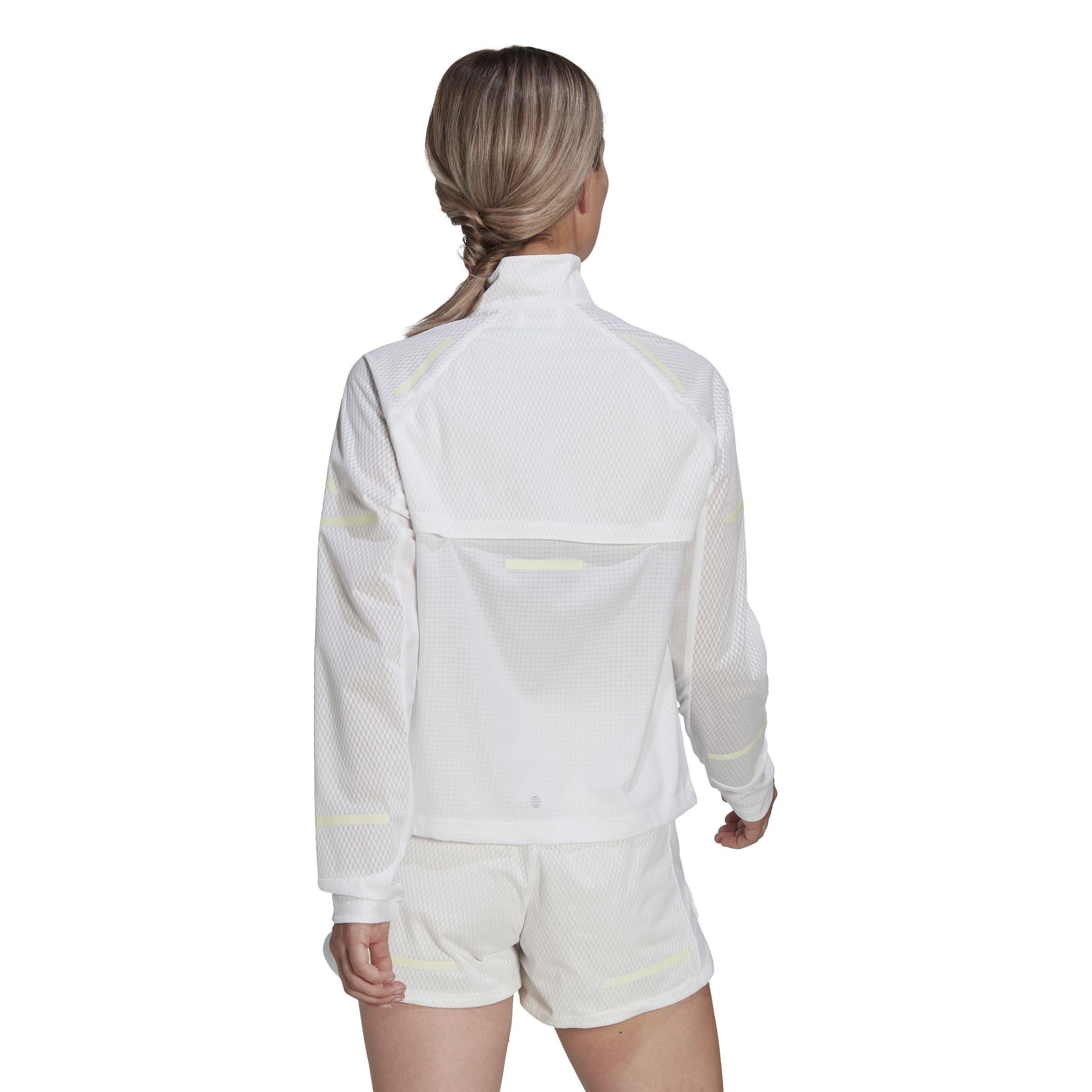 Bianco - adidas - X-City Reflect At Night Glow-in-the-Dark Mesh Long Sleeve Performance Running Jacket - 3