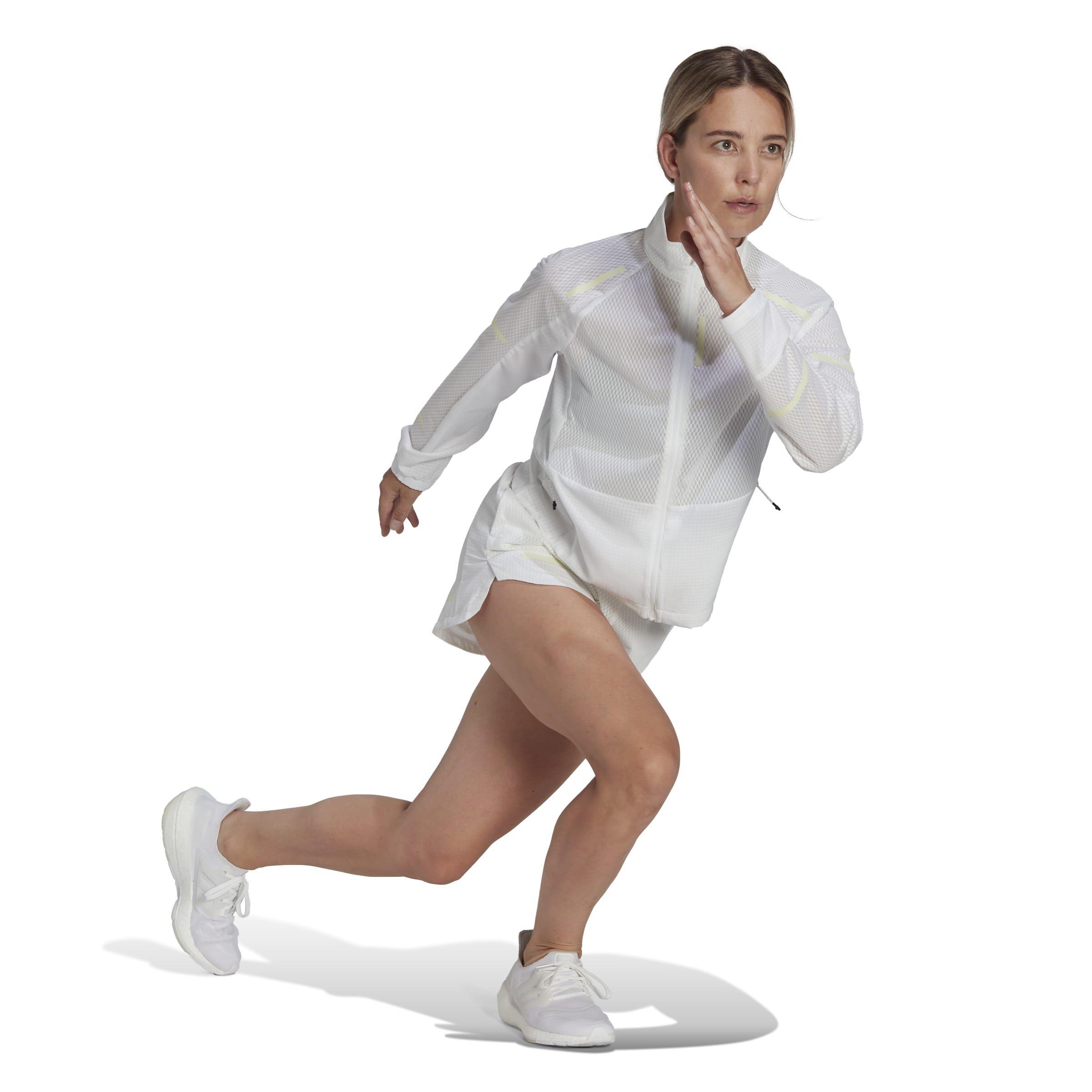 Bianco - adidas - X-City Reflect At Night Glow-in-the-Dark Mesh Long Sleeve Performance Running Jacket - 4