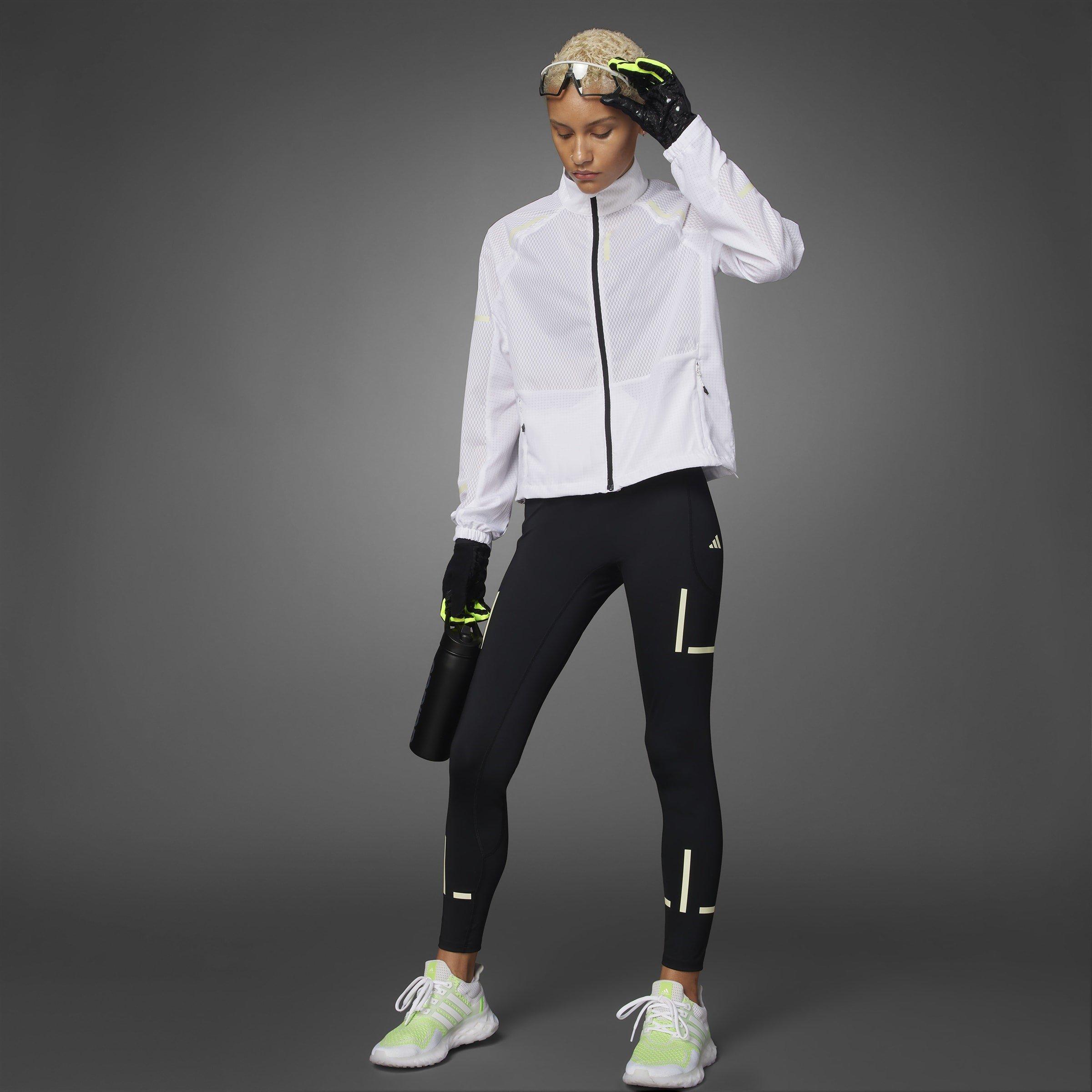 Bianco - adidas - X-City Reflect At Night Glow-in-the-Dark Mesh Long Sleeve Performance Running Jacket - 8