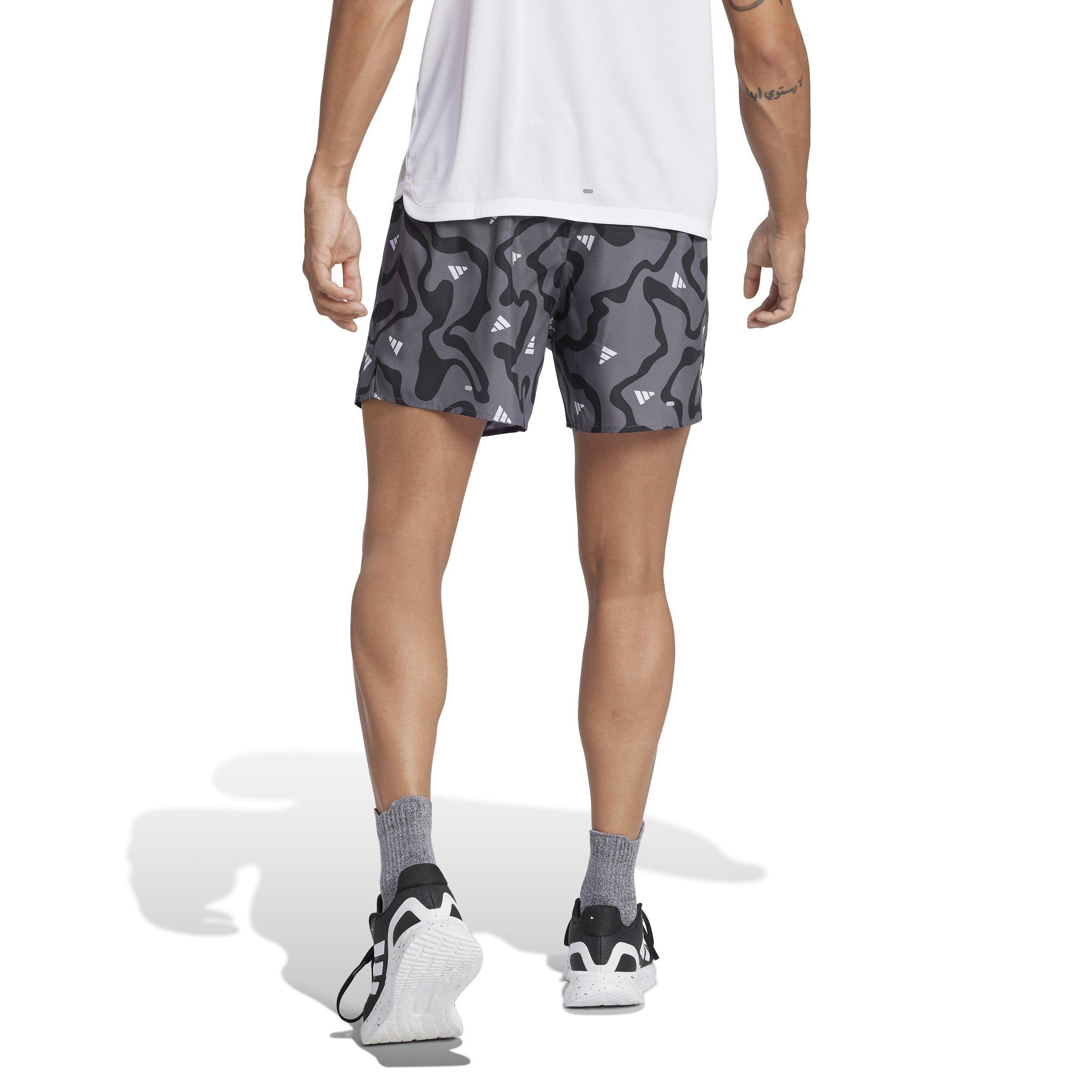 Black/Grey Five - adidas - Run It Brand Love Mens Performance Shorts - 3