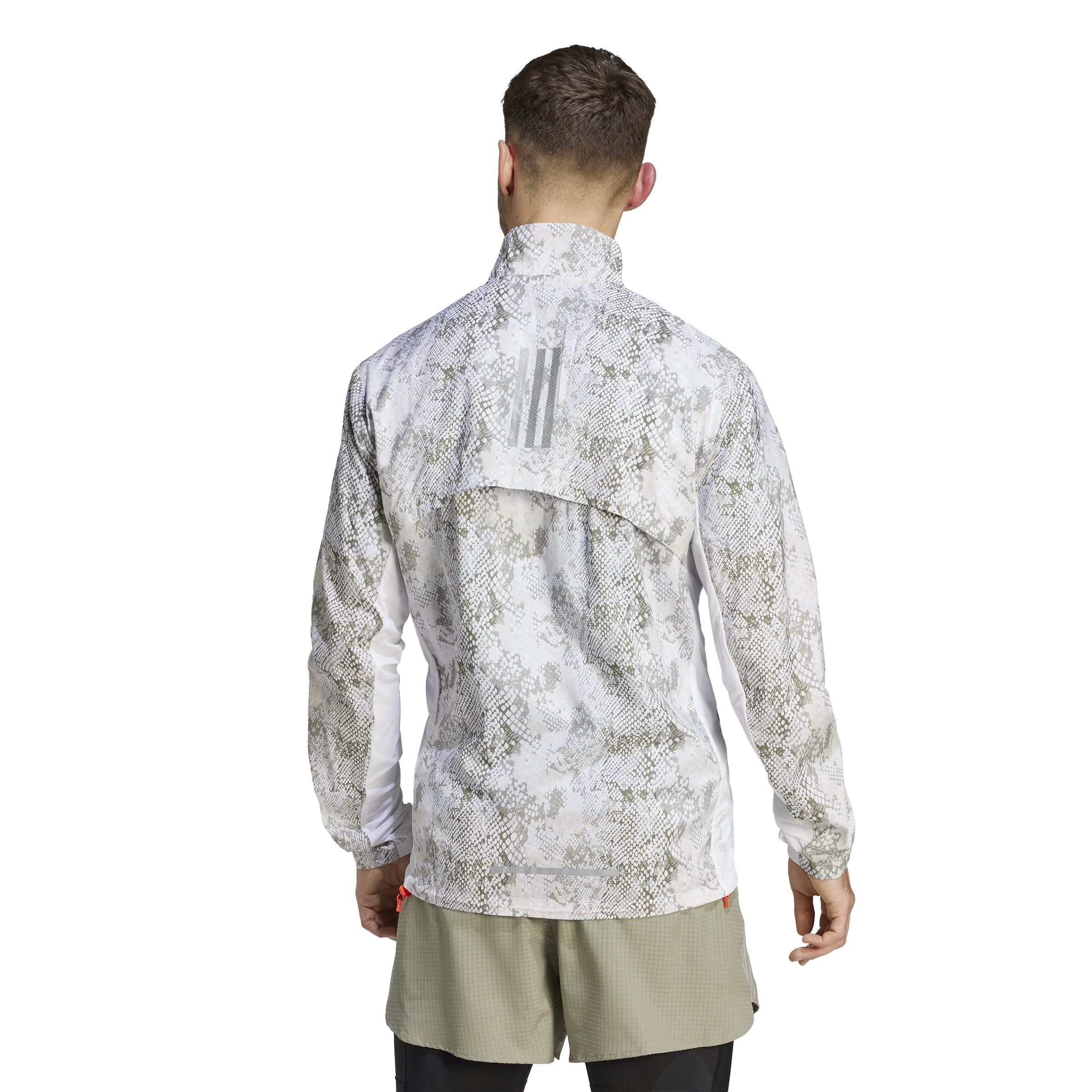 Wht/slvr/olive - adidas - Marathon Jacket Mens - 3