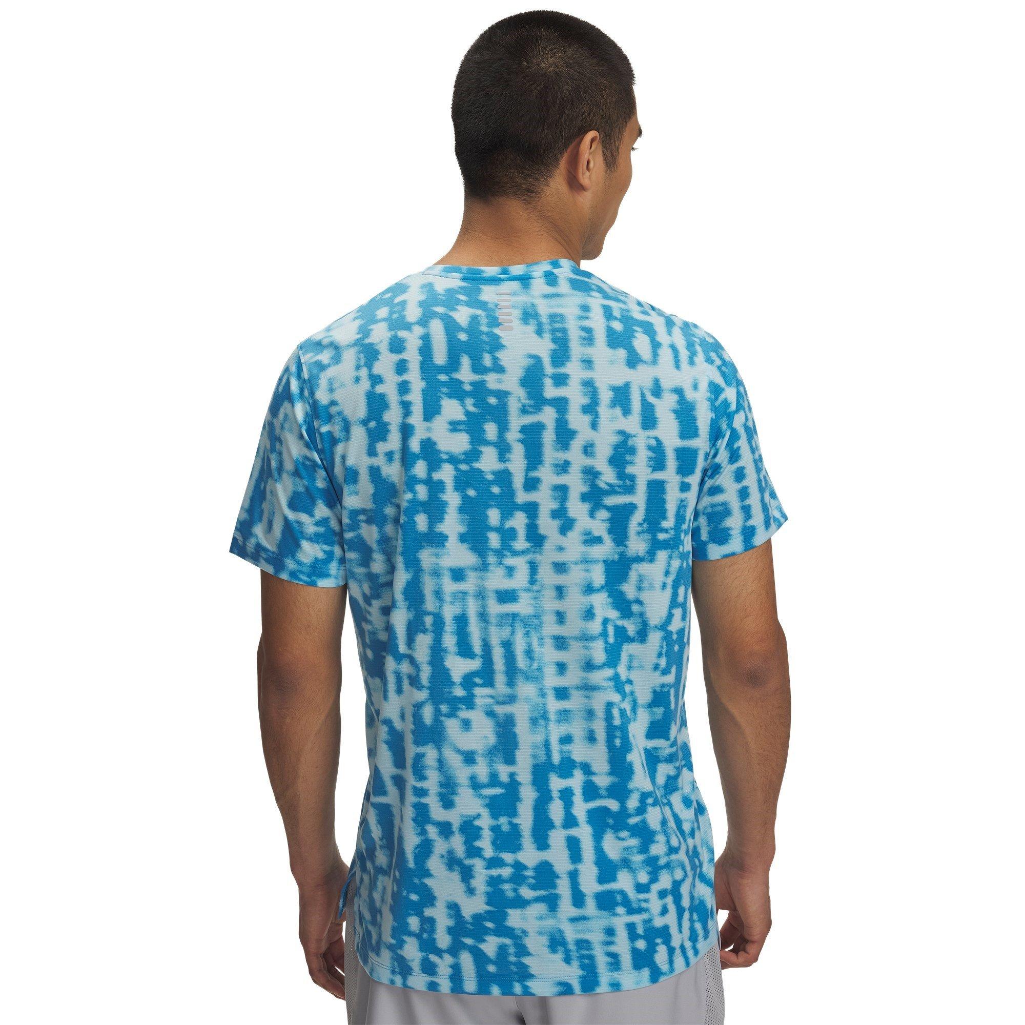 Blue - Under Armour - Launch Print Short-Sleeve Performance Top - 2