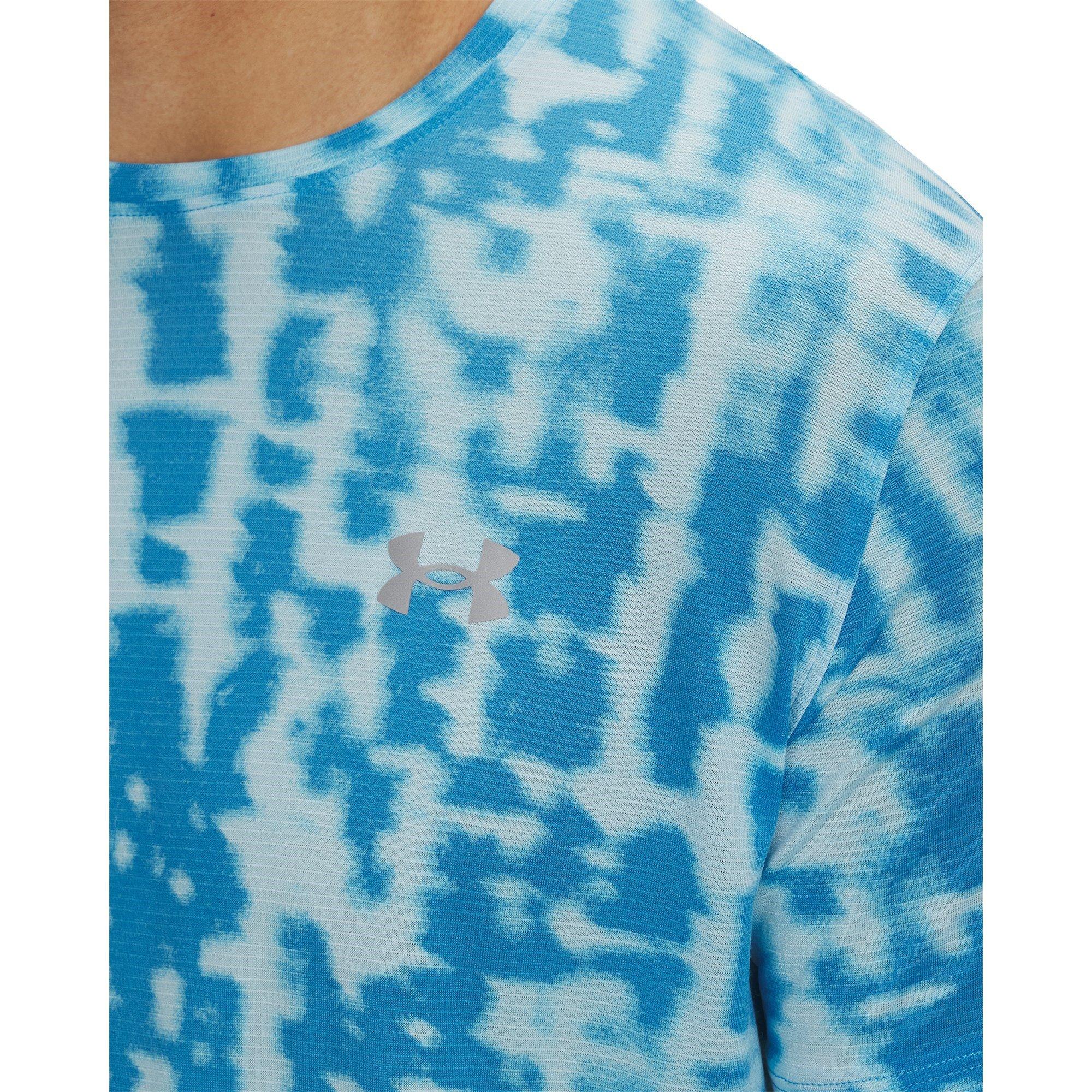Blue - Under Armour - Launch Print Short-Sleeve Performance Top - 3