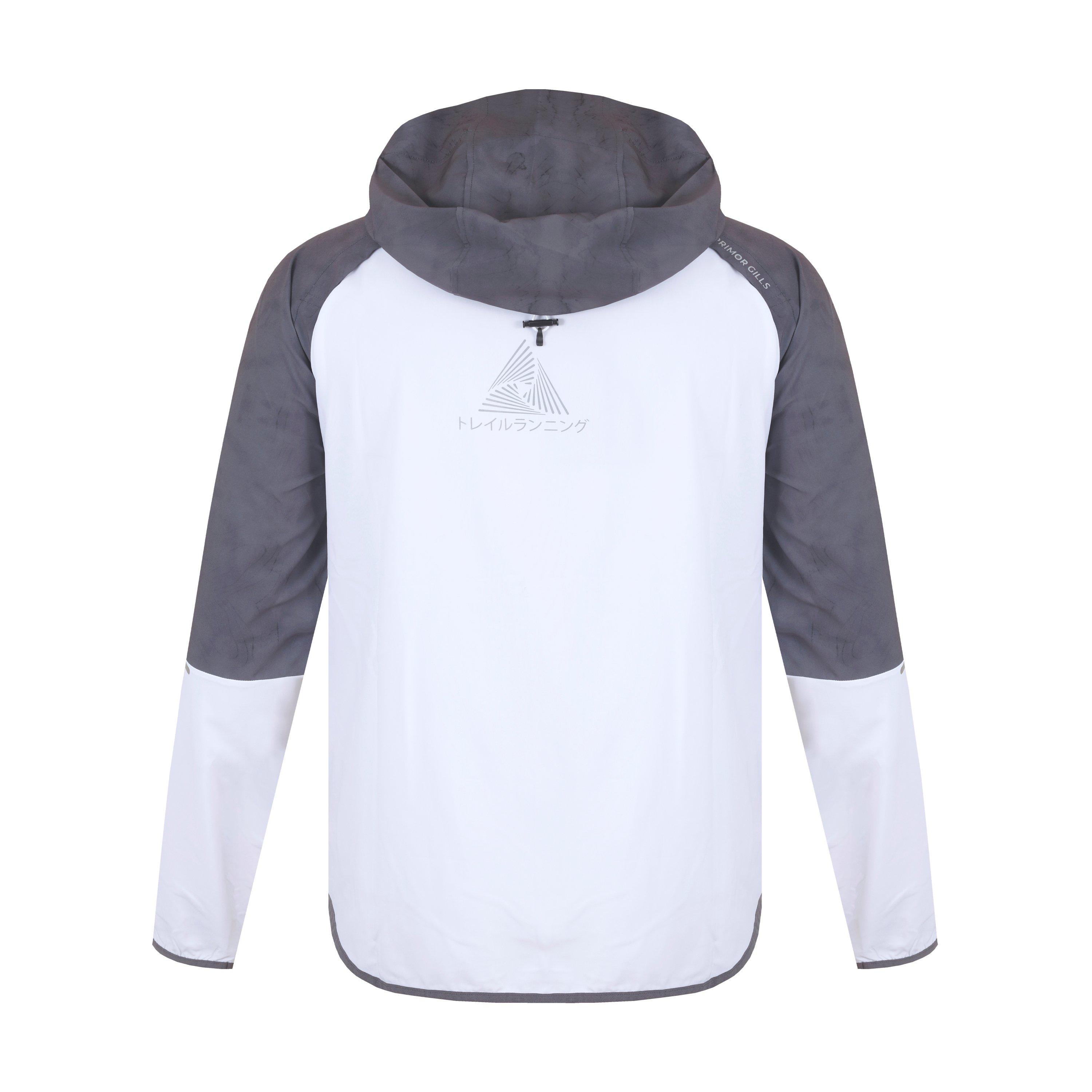 White - Karrimor - Men's  Weather-Resistant Reflective Long Sleeve Full Zip Slim Fit Performance Running Jacket - 2
