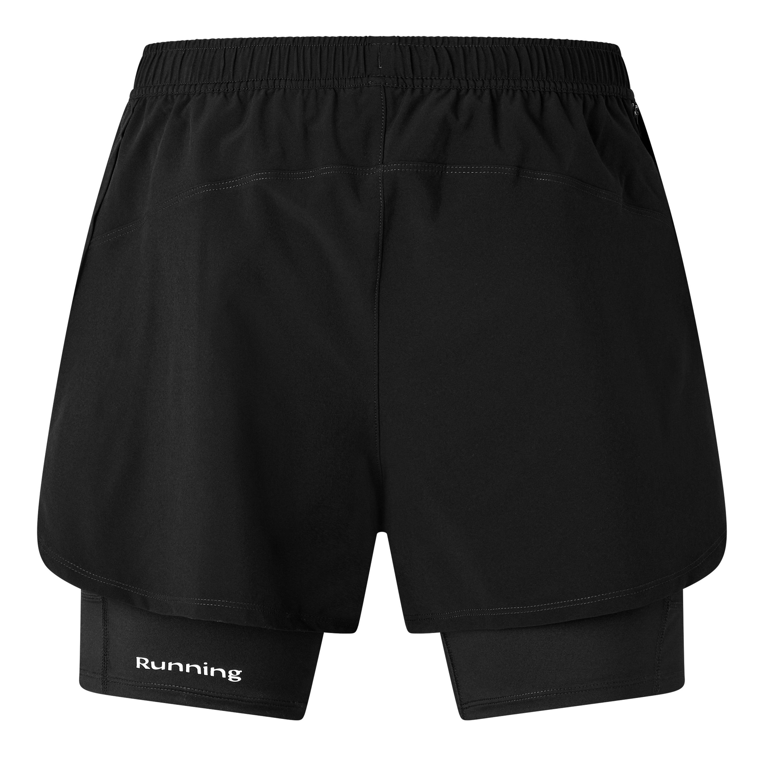 Black - Acid Running - 2-in-1 Running Shorts - 2