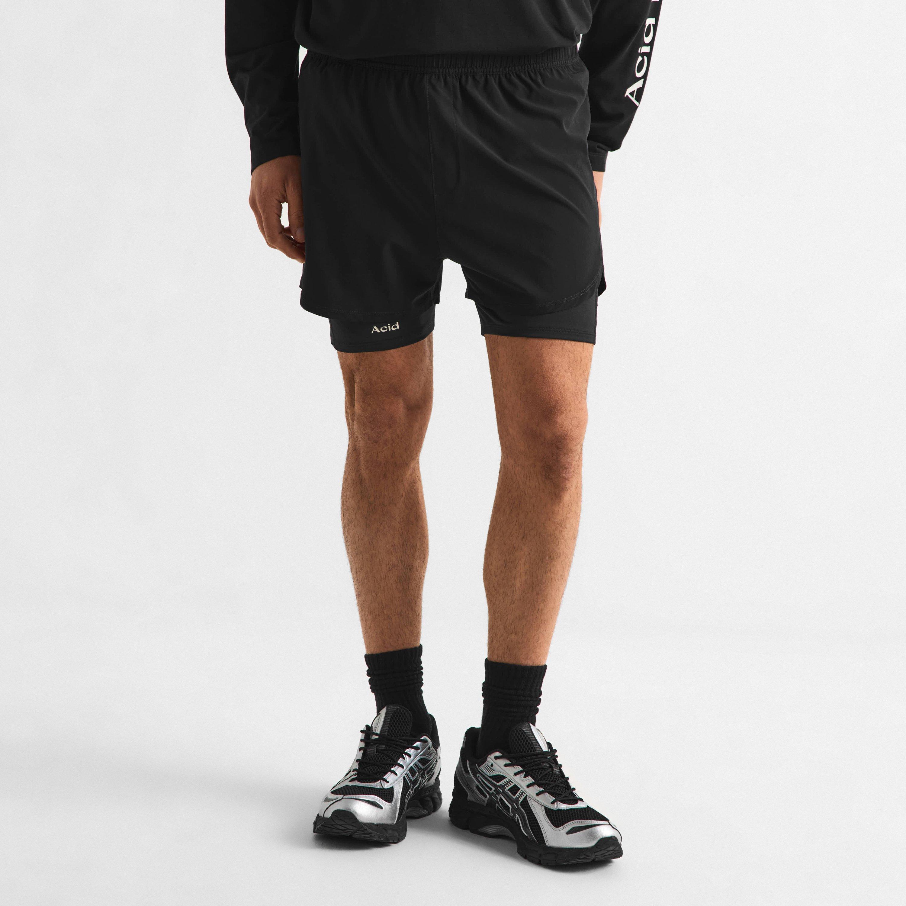 Black - Acid Running - 2-in-1 Running Shorts - 3