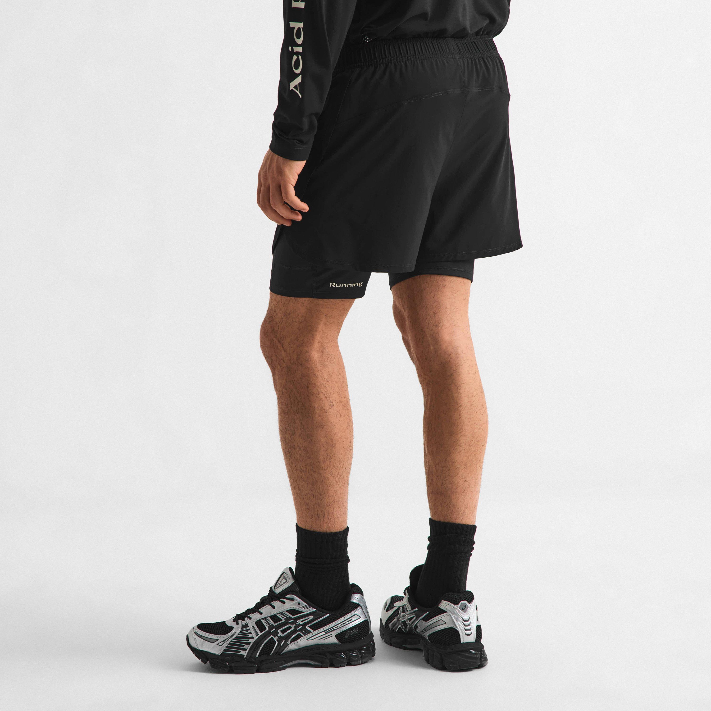 Black - Acid Running - 2-in-1 Running Shorts - 4