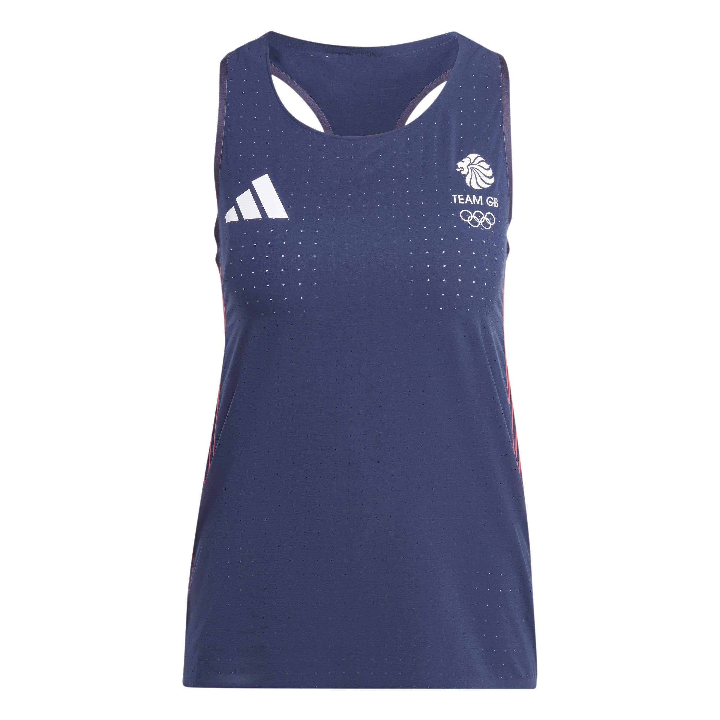 Adidas Women's Team Gb Adizero Running Tank Top - Legend Ink - 8 (XS)