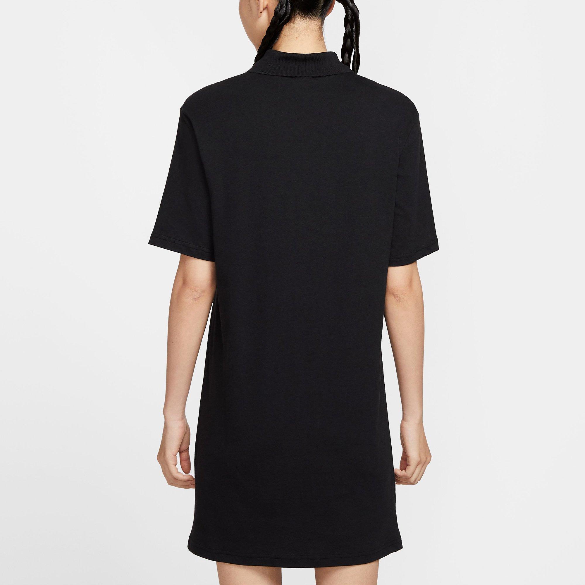 Black/Sail - Nike - Sportswear Essential Womens Short-Sleeve Polo Dress - 2