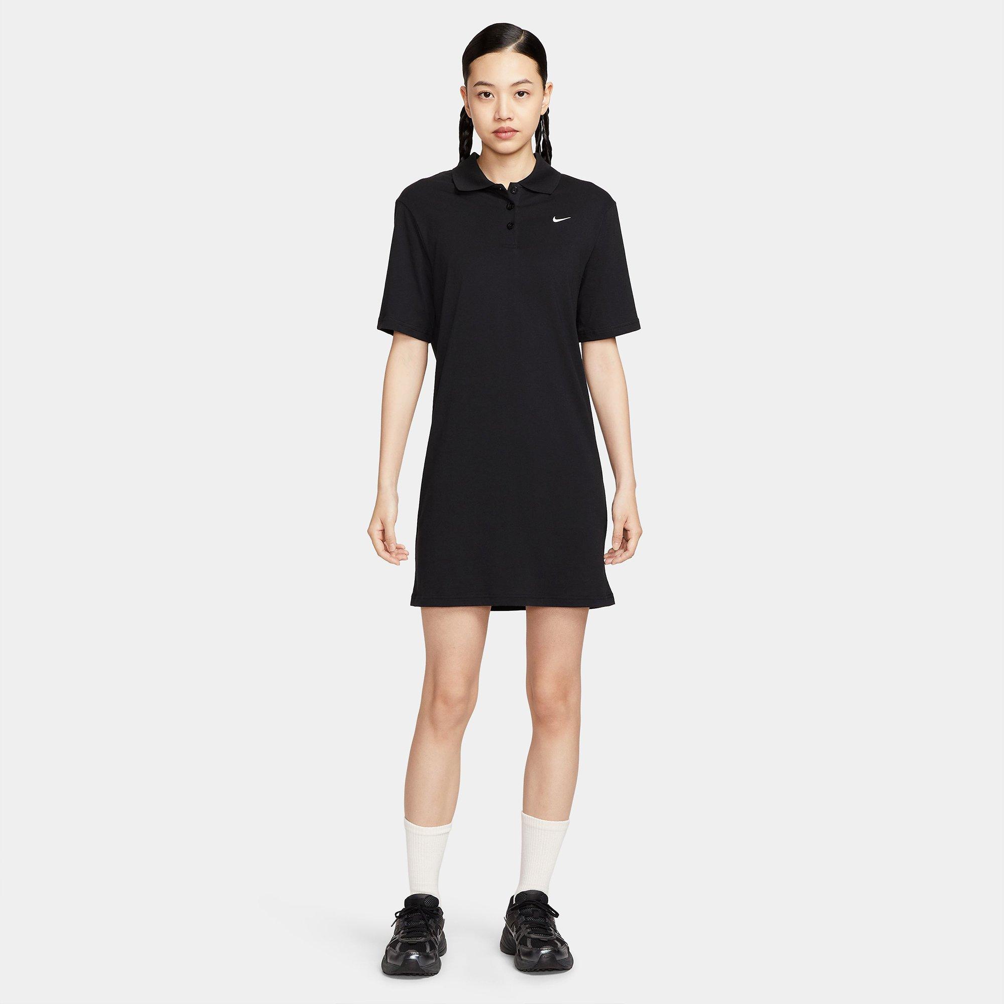 Black/Sail - Nike - Sportswear Essential Womens Short-Sleeve Polo Dress - 6