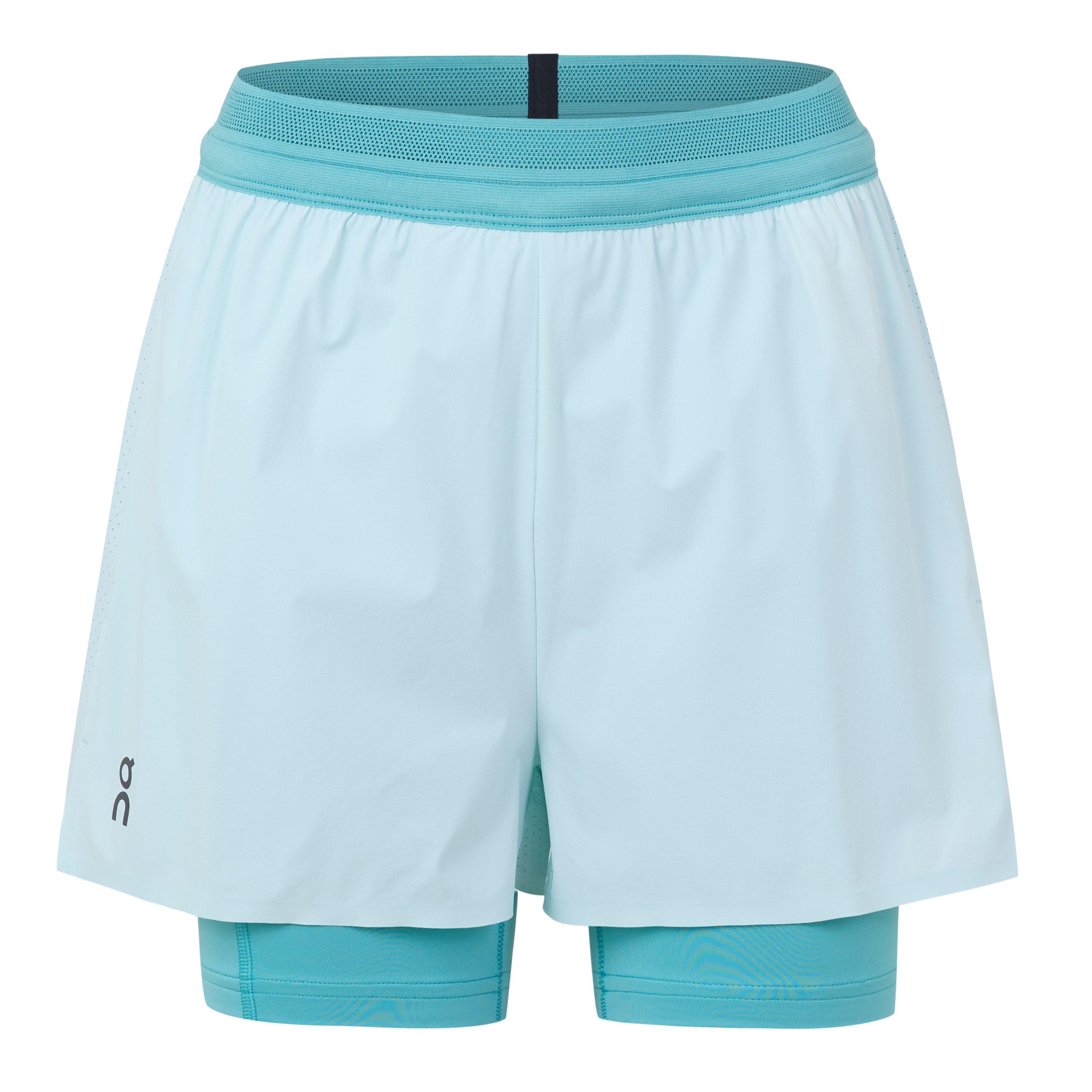 On Women's 2/1 Running Shorts - Flurry/Aqua - 12 (M)