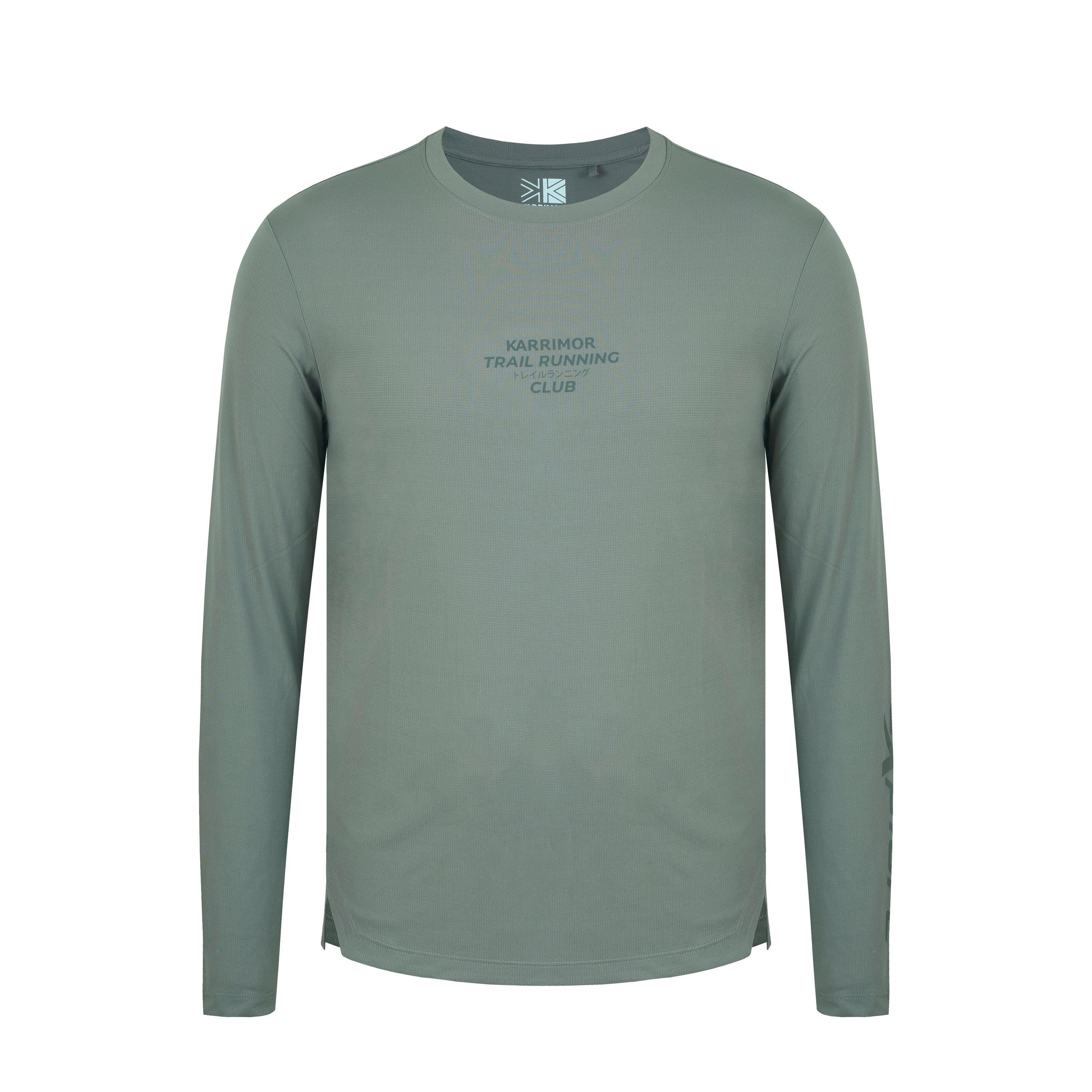 Khaki - Karrimor - Men's Long-Sleeve Performance Running Top - 1