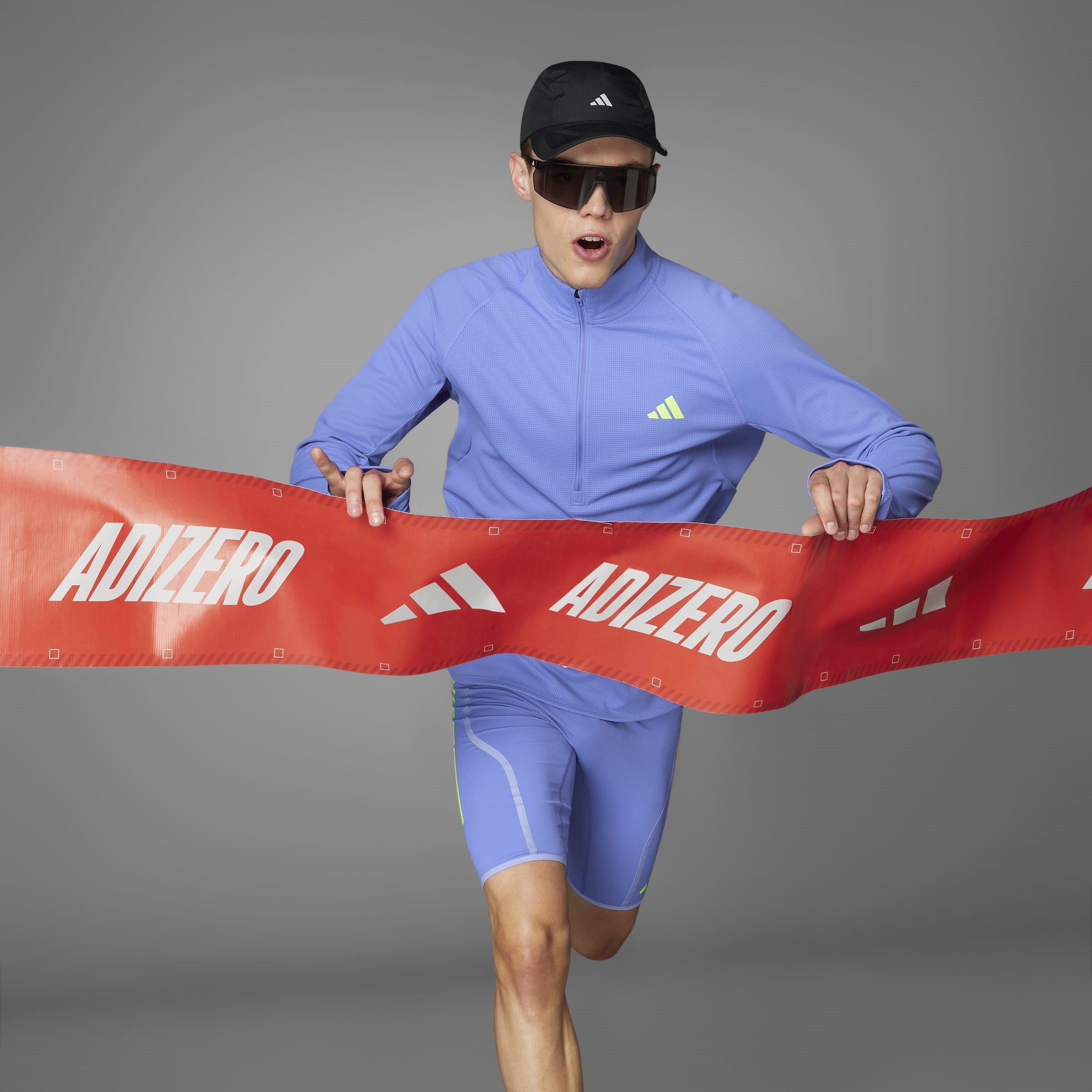 SECOBL - adidas - Adizero Running Quarter-Zip Long Sleeve Top Mens - 14