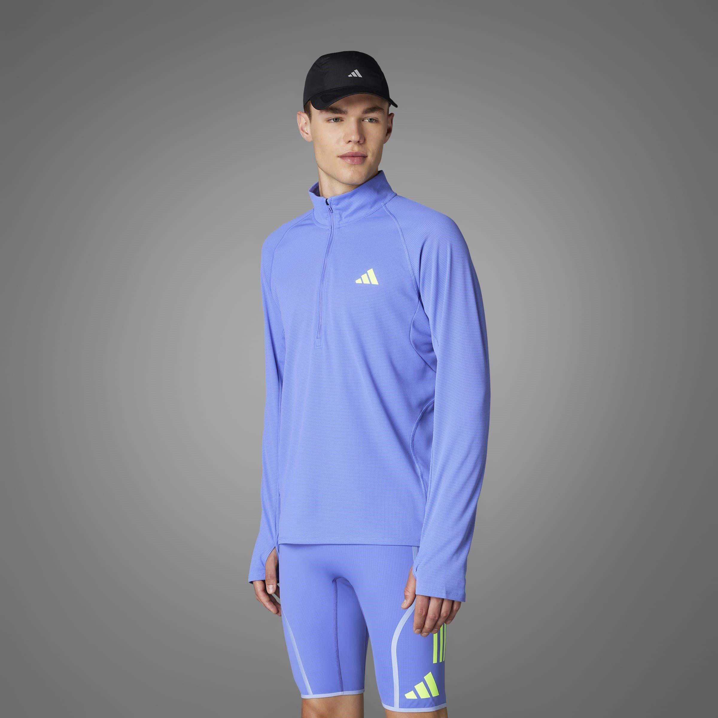 SECOBL - adidas - Adizero Running Quarter-Zip Long Sleeve Top Mens - 7