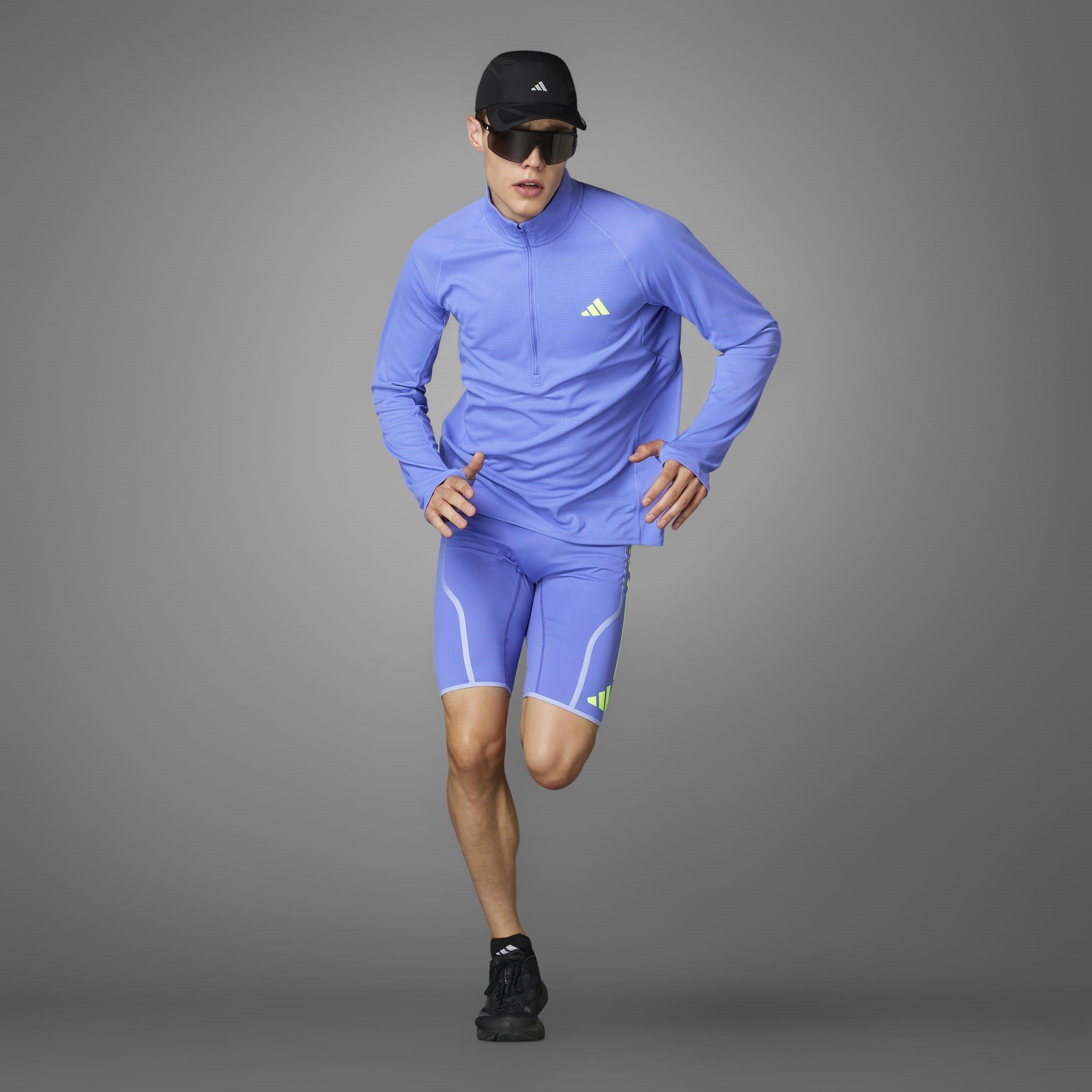 SECOBL - adidas - Adizero Running Quarter-Zip Long Sleeve Top Mens - 9