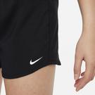 Noir/Blanc - Nike - One Big Kids' (Girls') Dri-FIT High-Waisted Woven Training Shorts - 4