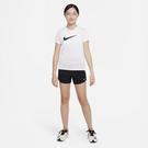 Noir/Blanc - Nike - One Big Kids' (Girls') Dri-FIT High-Waisted Woven Training Shorts - 7