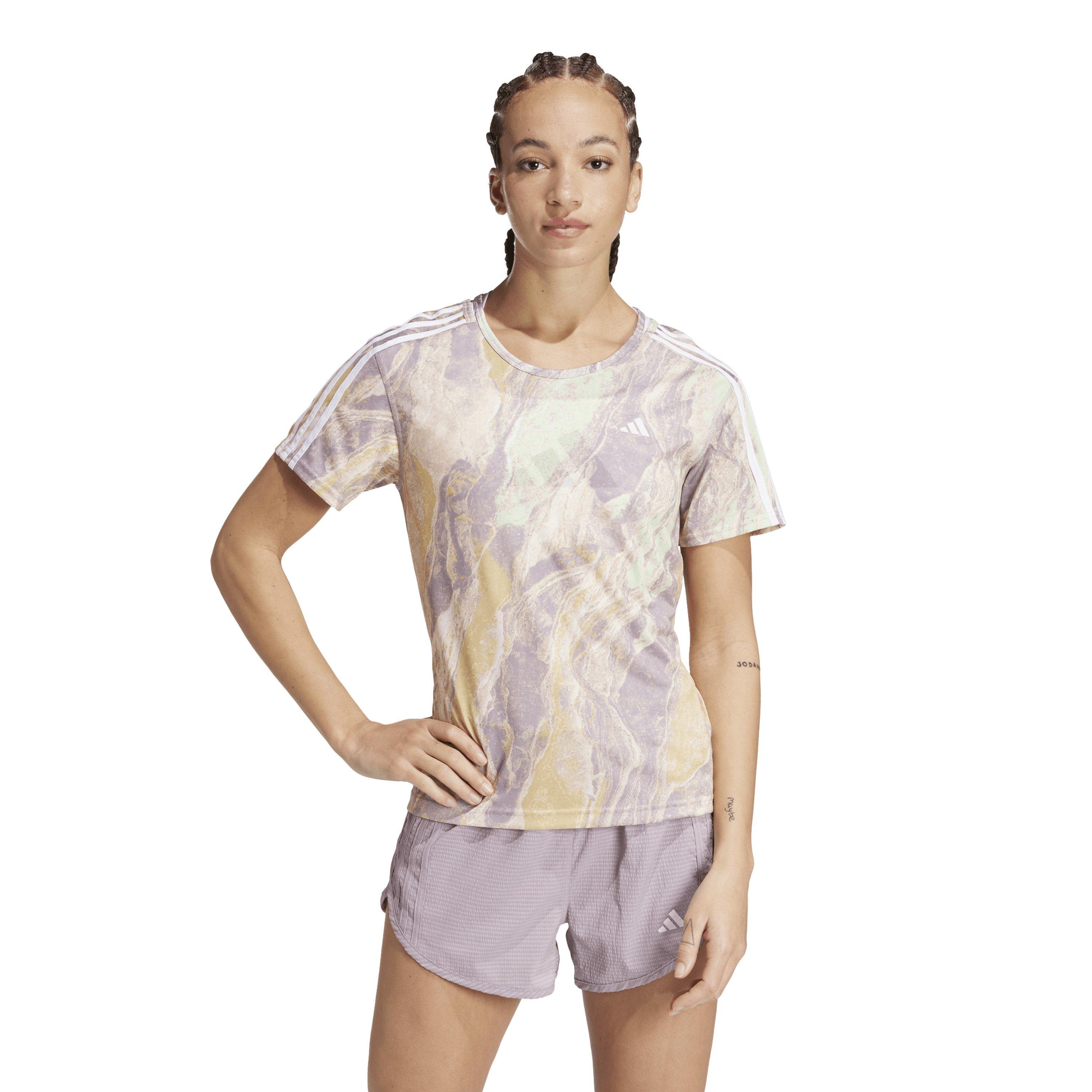 Beige - adidas - Short Sleeve Performance Running Top - 2