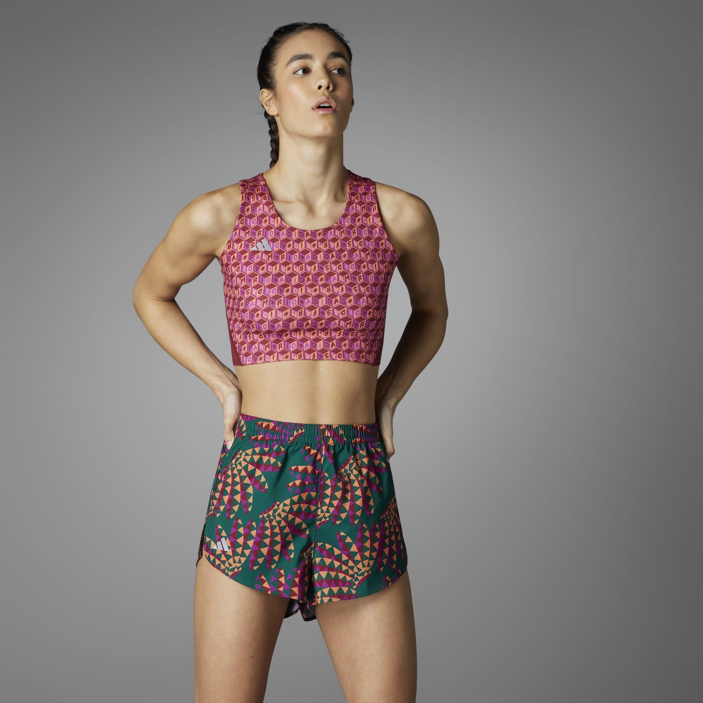 Grn - adidas - Adizero x FARM Running Shorts Womens - 13