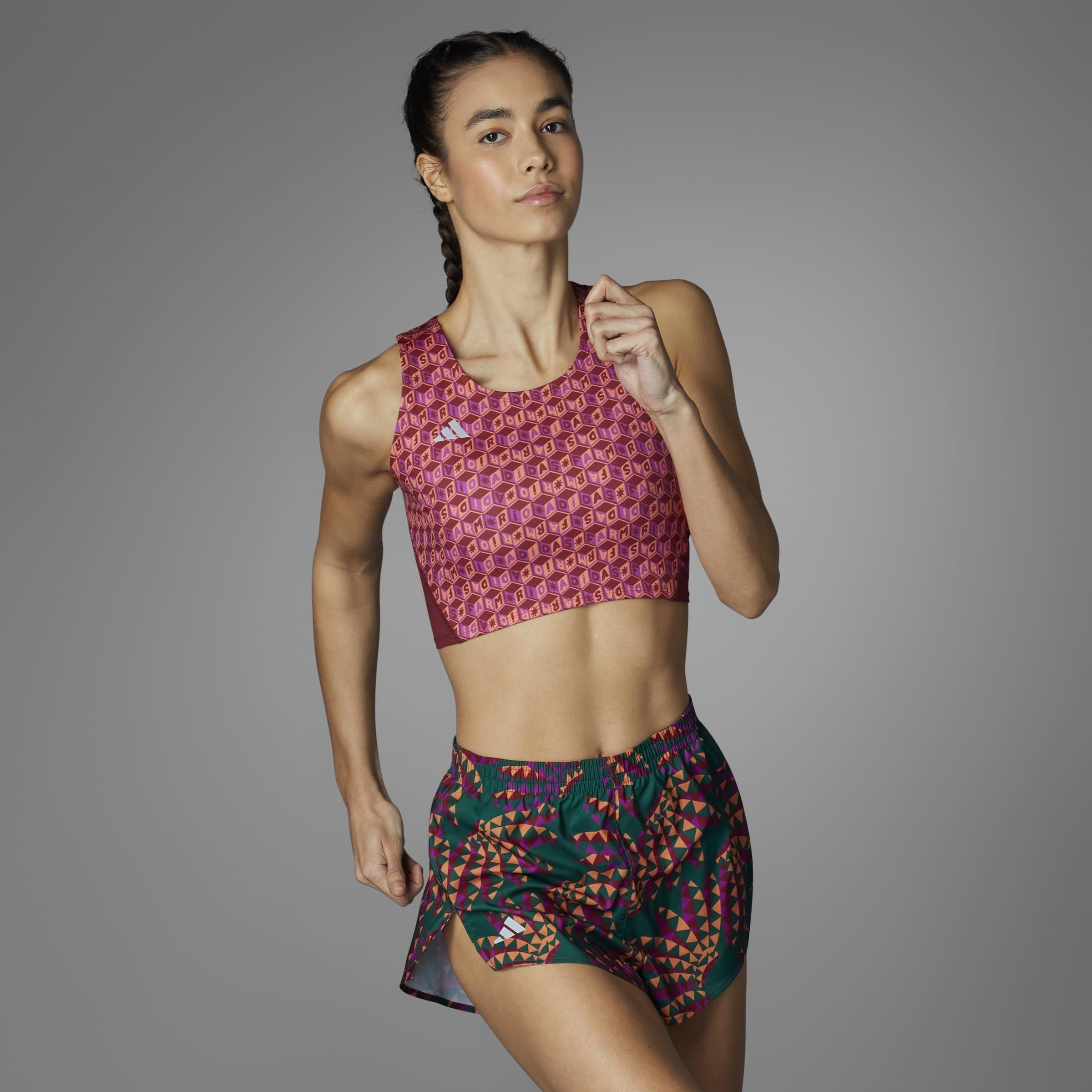 Grn - adidas - Adizero x FARM Running Shorts Womens - 8