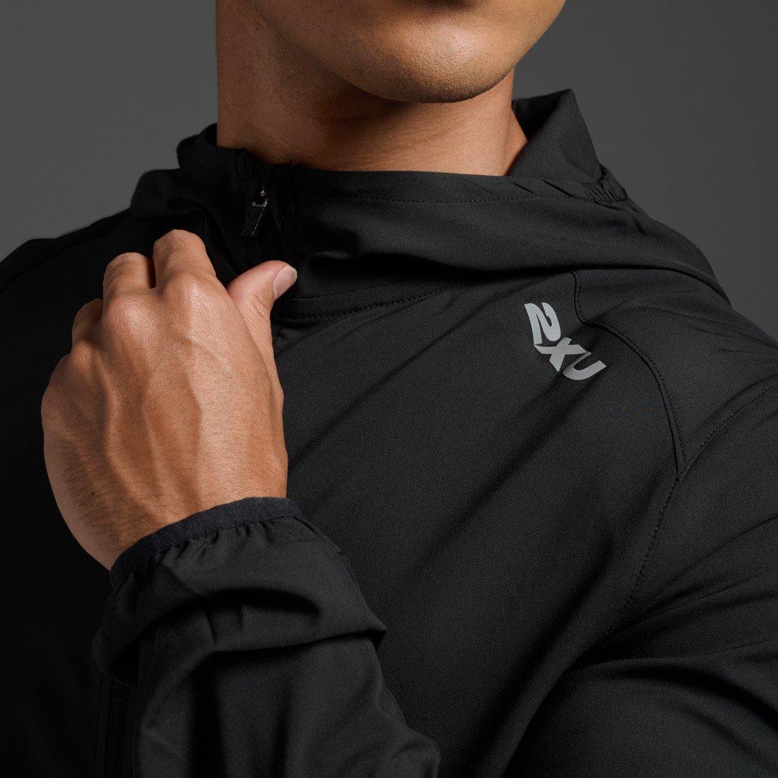 Black/Sil Ref - 2XU - Aero Performance Running Jacket - 7