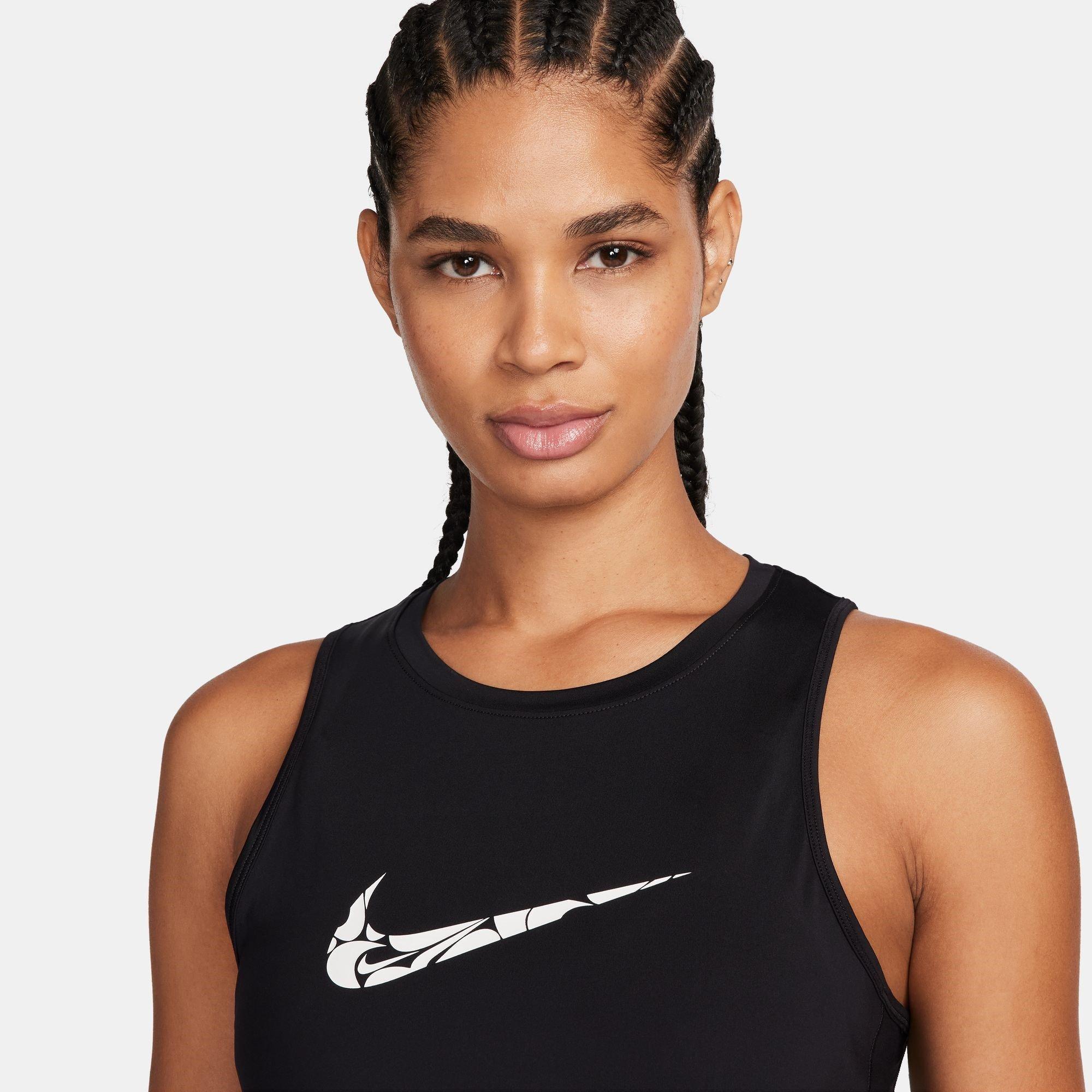 Nero/Bianco - Nike - One Swoosh Women's Dri-FIT Running Tank Top - 3