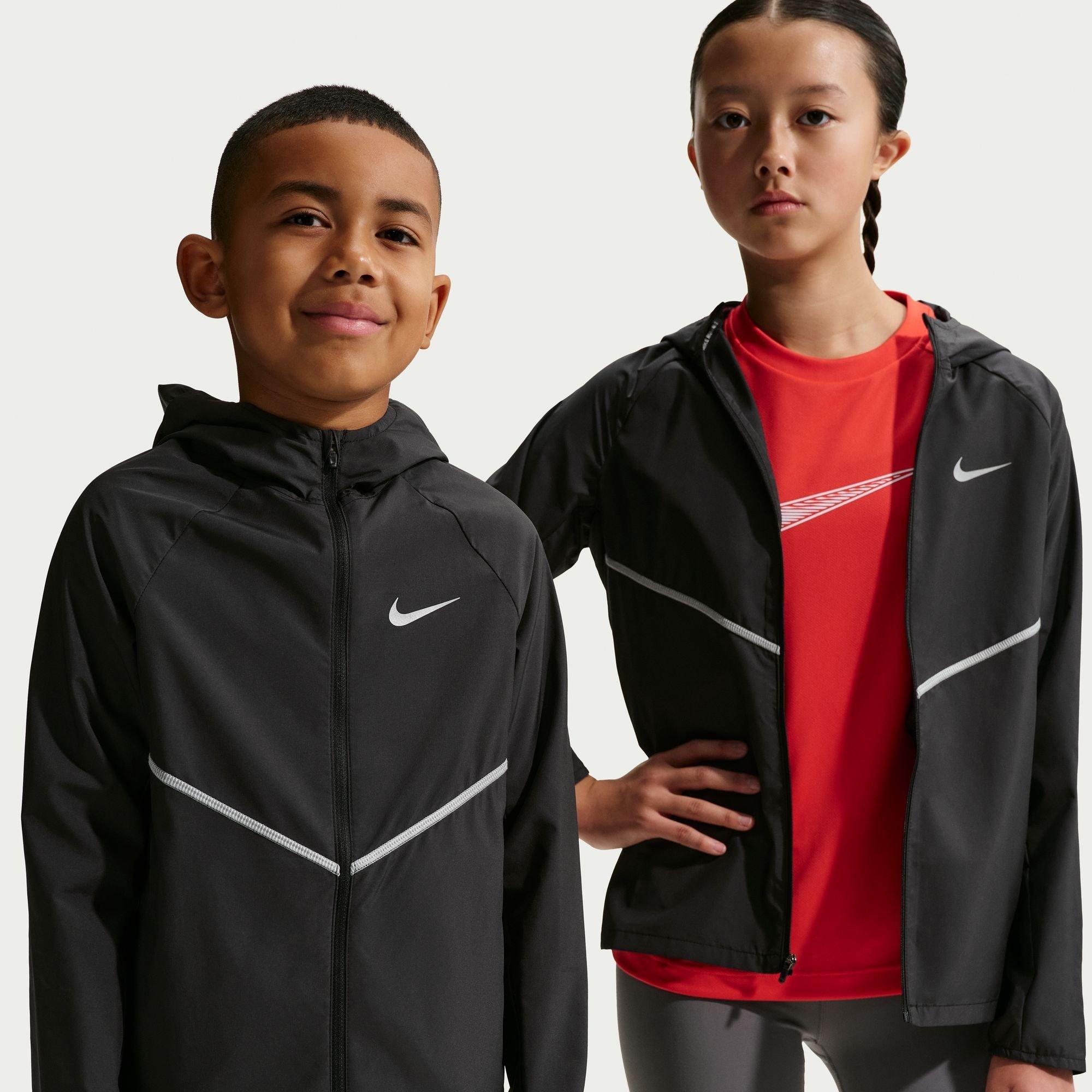 Nike Boys Kids' Performance Running Jacket - Black/Black - 13 (XL)