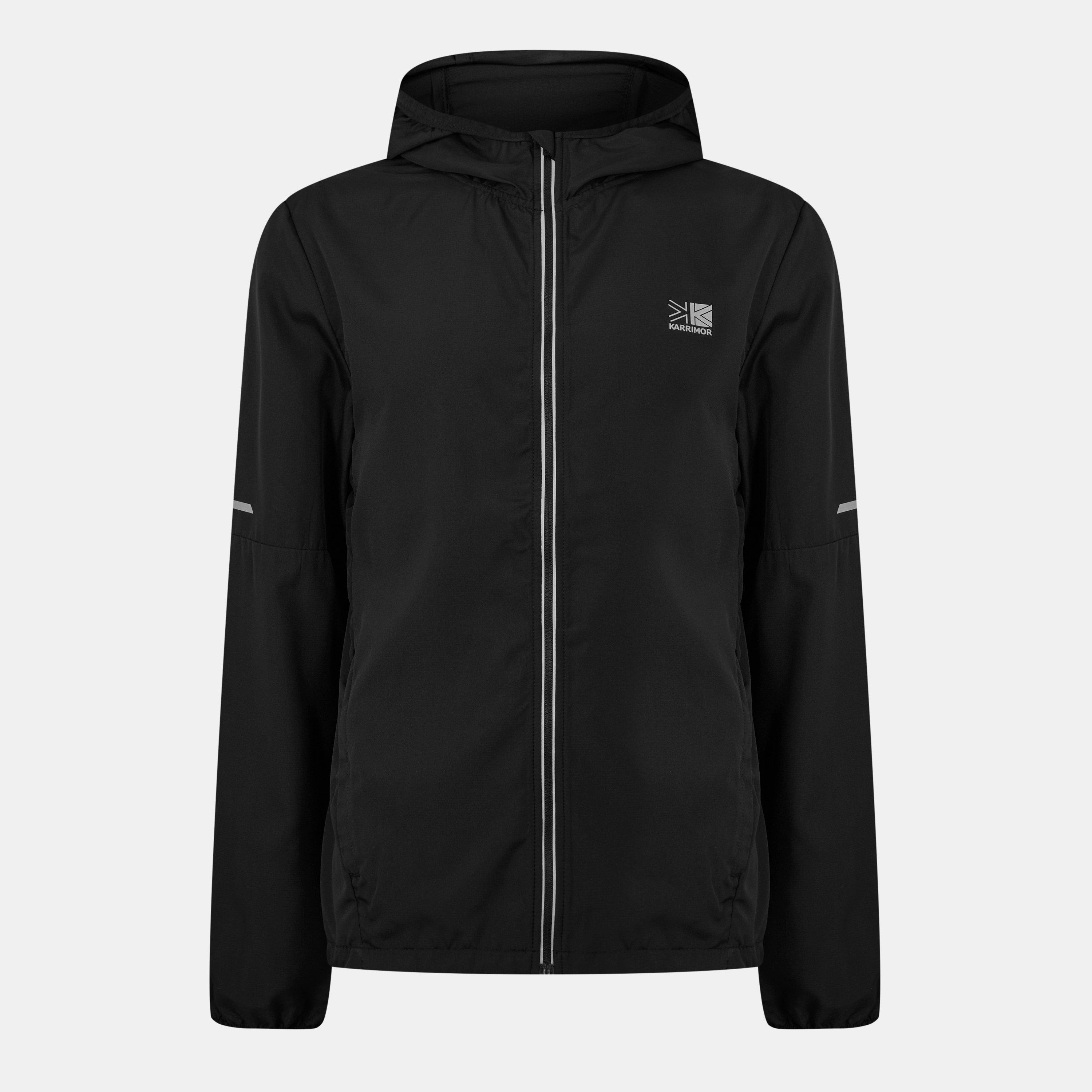 Black - Karrimor - Men's  Water Resistant Hooded Long Sleeve Performance Running Jacket - 8