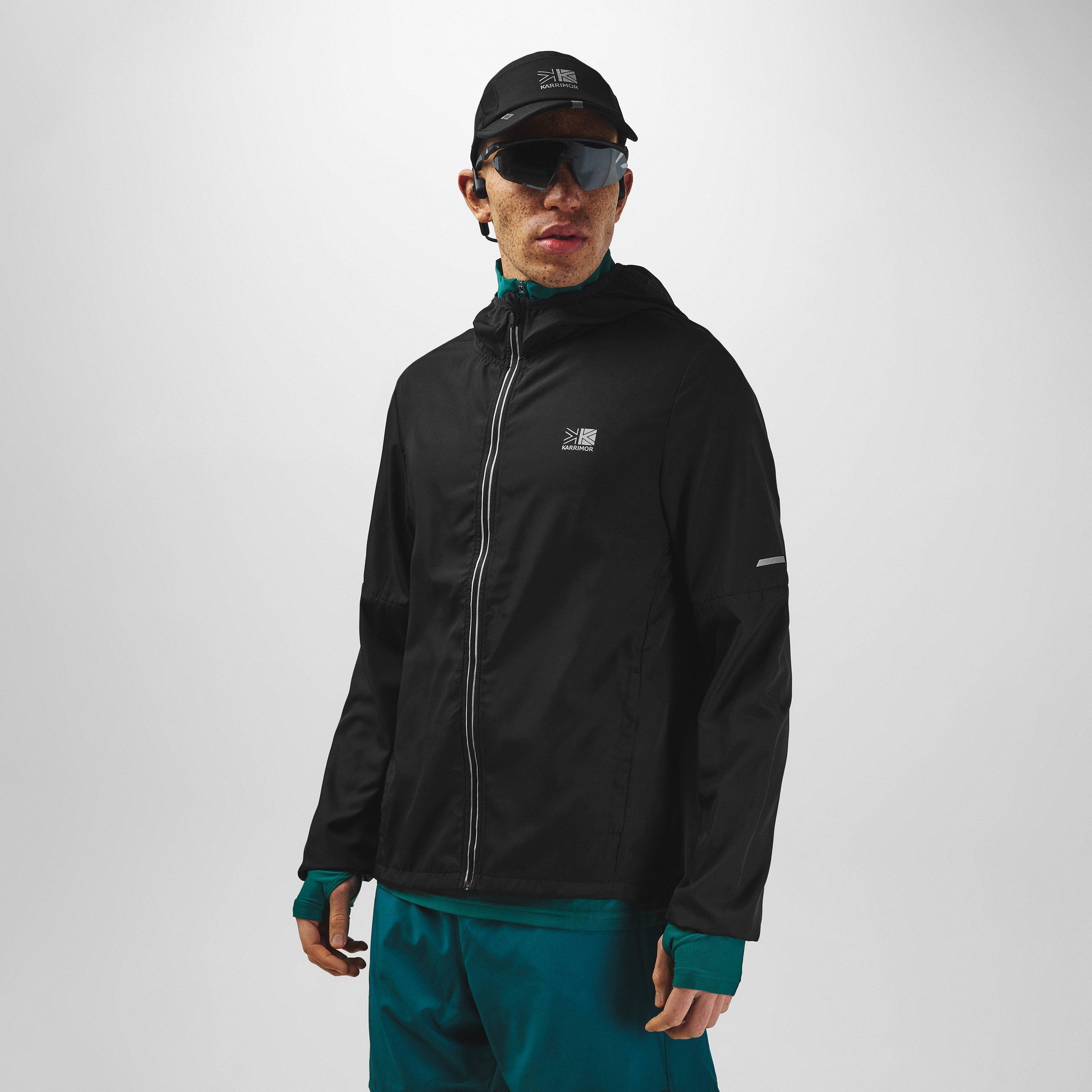 Black - Karrimor - Men's  Water Resistant Hooded Long Sleeve Performance Running Jacket - 3