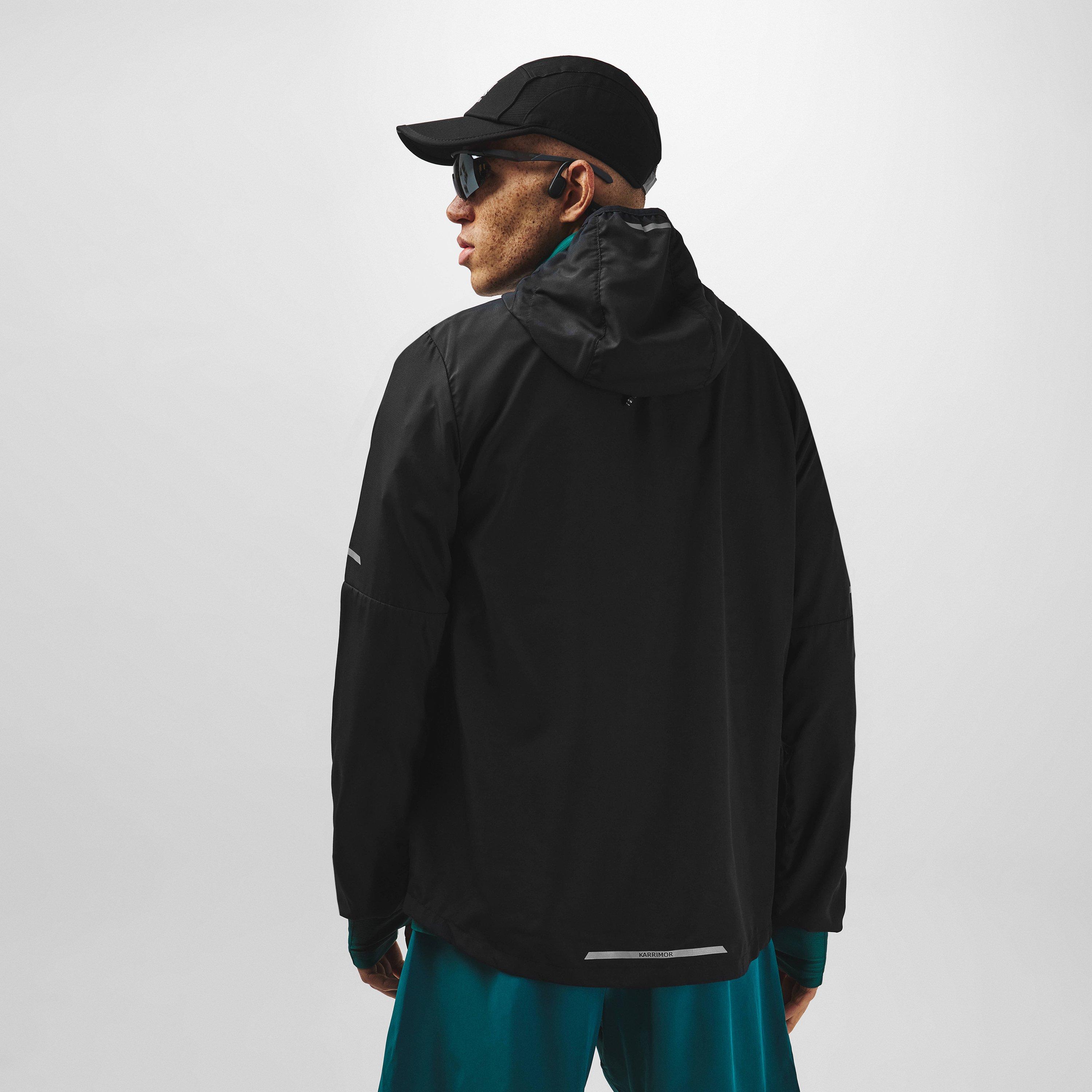 Black - Karrimor - Men's  Water Resistant Hooded Long Sleeve Performance Running Jacket - 4