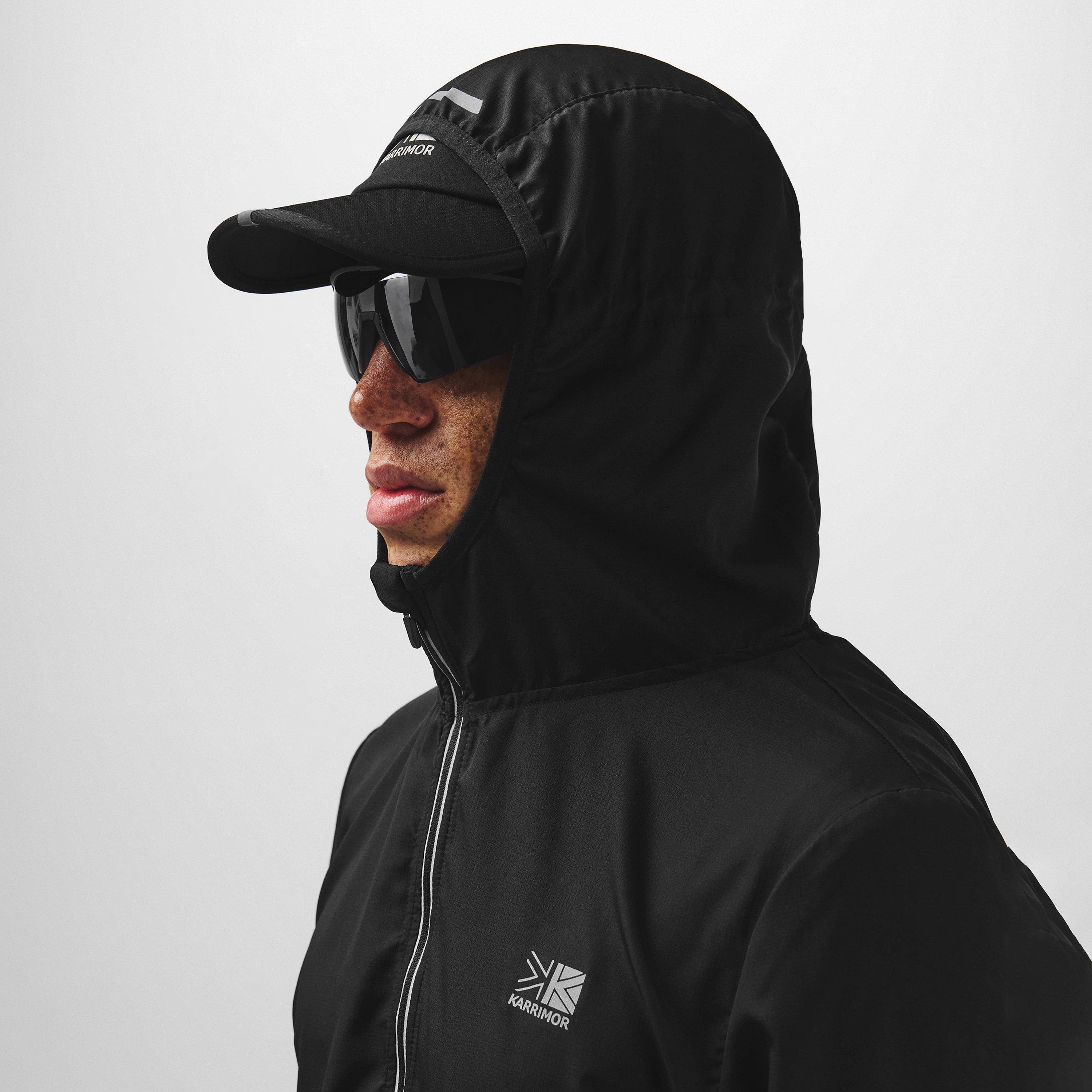 Black - Karrimor - Men's  Water Resistant Hooded Long Sleeve Performance Running Jacket - 5